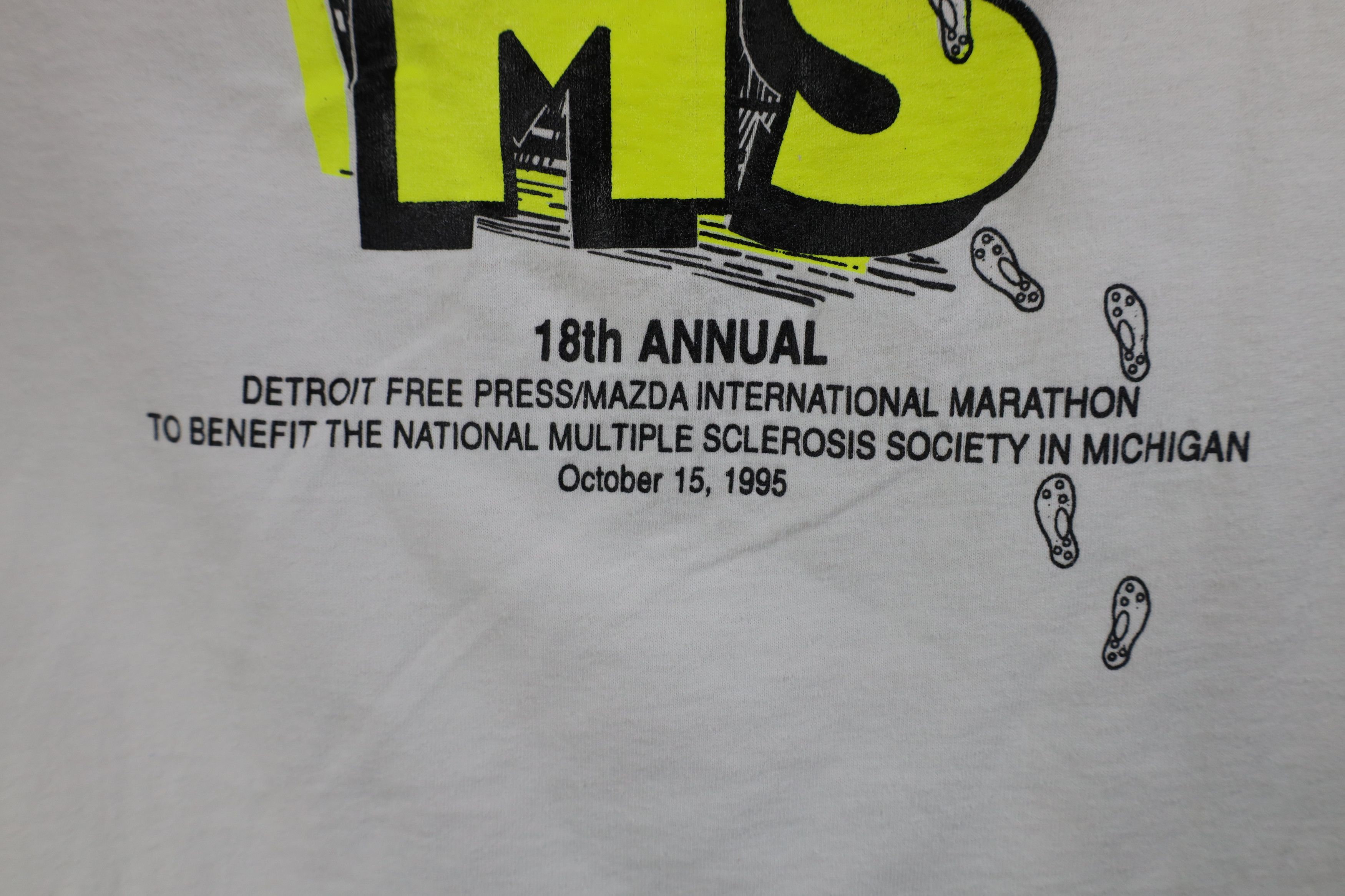 Vintage Vintage 90s Run For MS Detroit Free Press Marathon T-Shirt Size US L / EU 52-54 / 3 - 5 Thumbnail