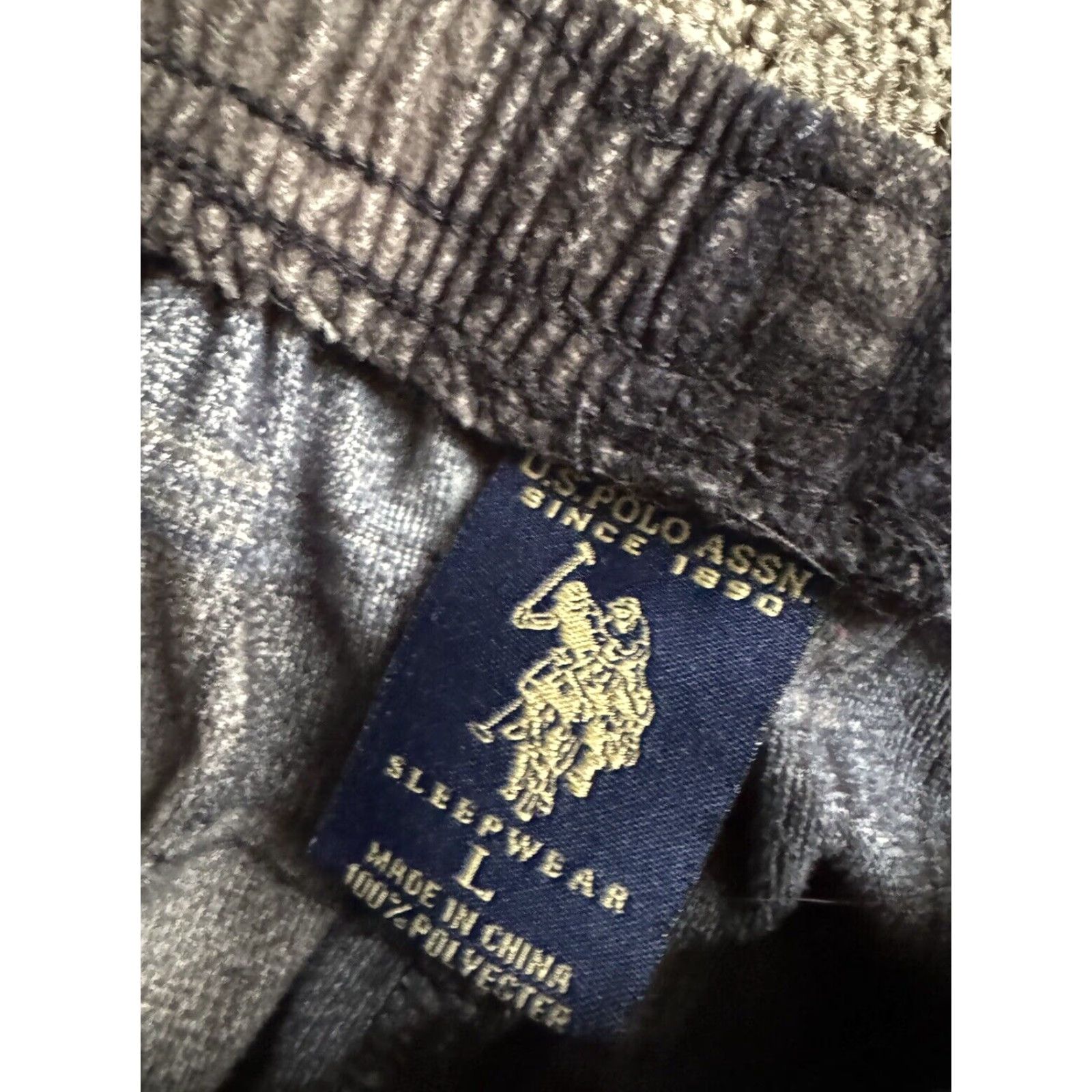 U.S. Polo Assn. U.S. Polo Assn Men's Lounge Pants Sleepwear Plaid Blue Gray XL Drawstring Polyester Nightwear Pants Mens Clothing Size US XL / EU 56 / 4 - 5 Thumbnail