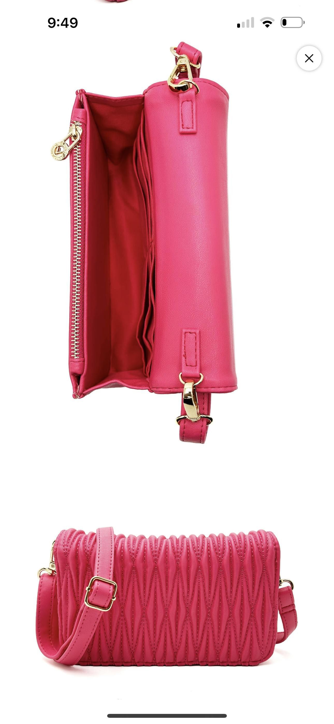 Designer NWT Valentino Orlandi Women’s Quilted Crossbody Pink Purse Size ONE SIZE - 2 Thumbnail