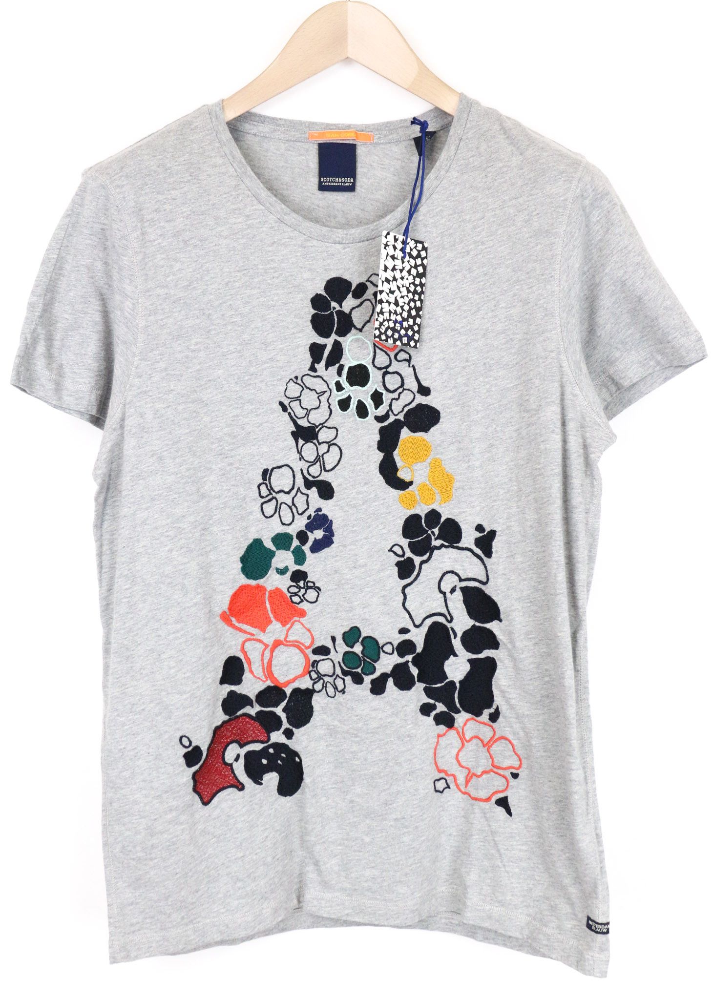 Scotch & Soda AMS BLAUW M Grey Cotton Short Sleeve T-Shirt 74412 Size US M / EU 48-50 / 2 - 1 Thumbnail