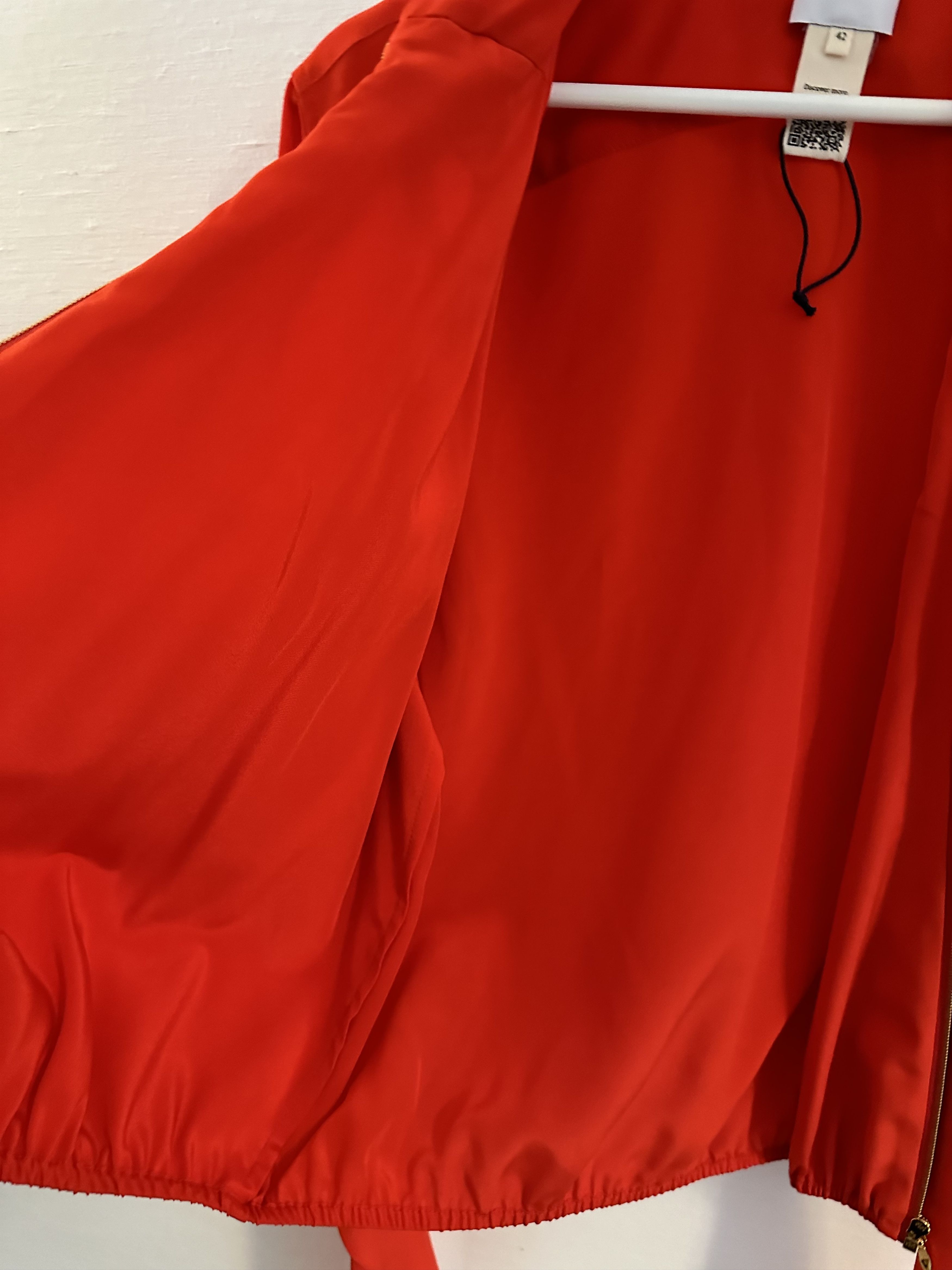 Patou Silk Bomber Jacket in red with bow details Size M / US 6-8 / IT 42-44 - 4 Thumbnail