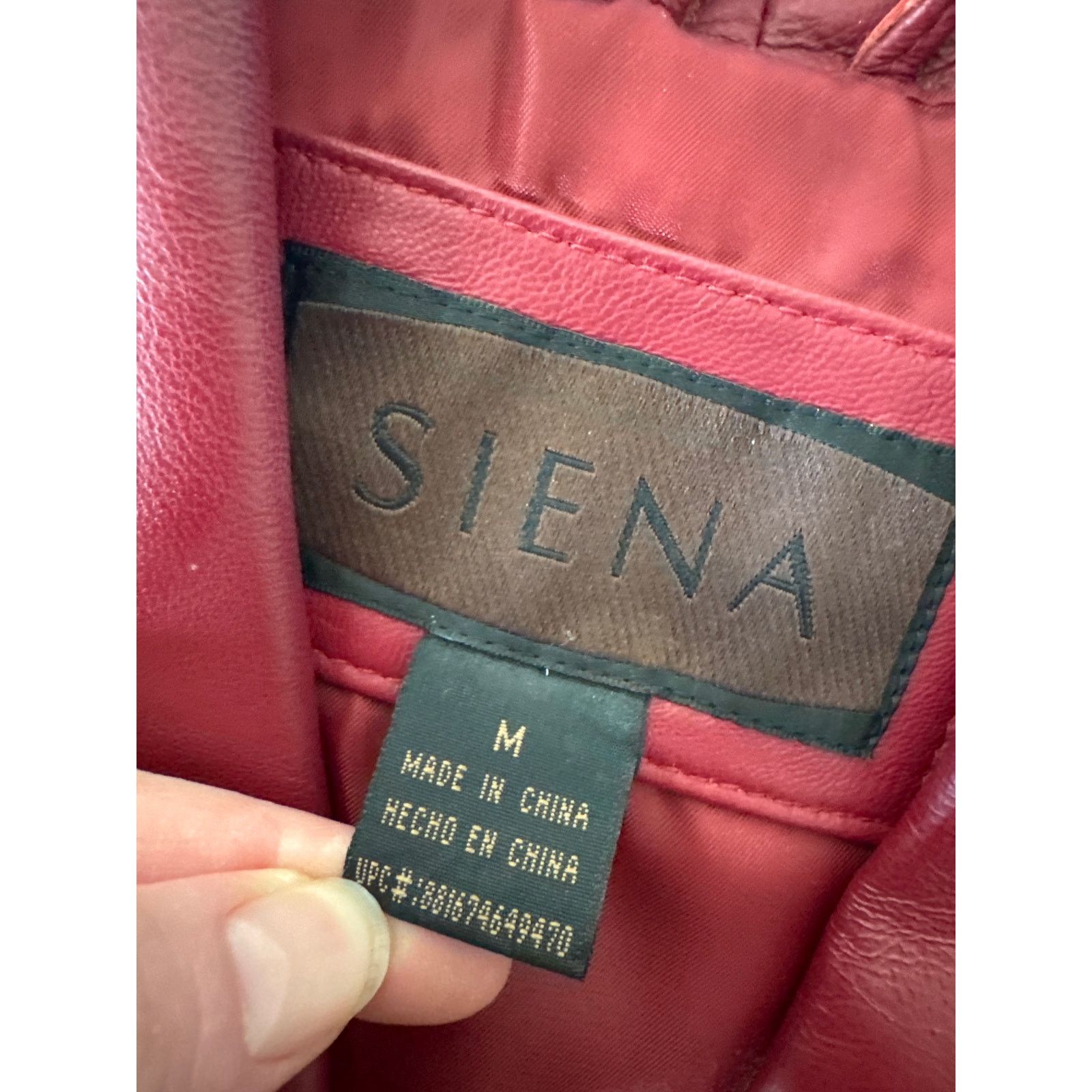 Other SIENA Vintage Red 100% Leather Zip Up Jacket Size Medium Size M / US 6-8 / IT 42-44 - 9 Thumbnail