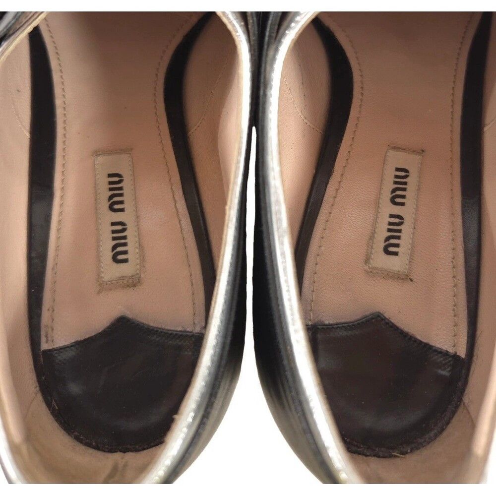Miu Miu Miu Miu Cap Toe Oxford Shoes 40 EU 10 US Womens Black Silver Size US 10 / EU 43 - 9 Thumbnail