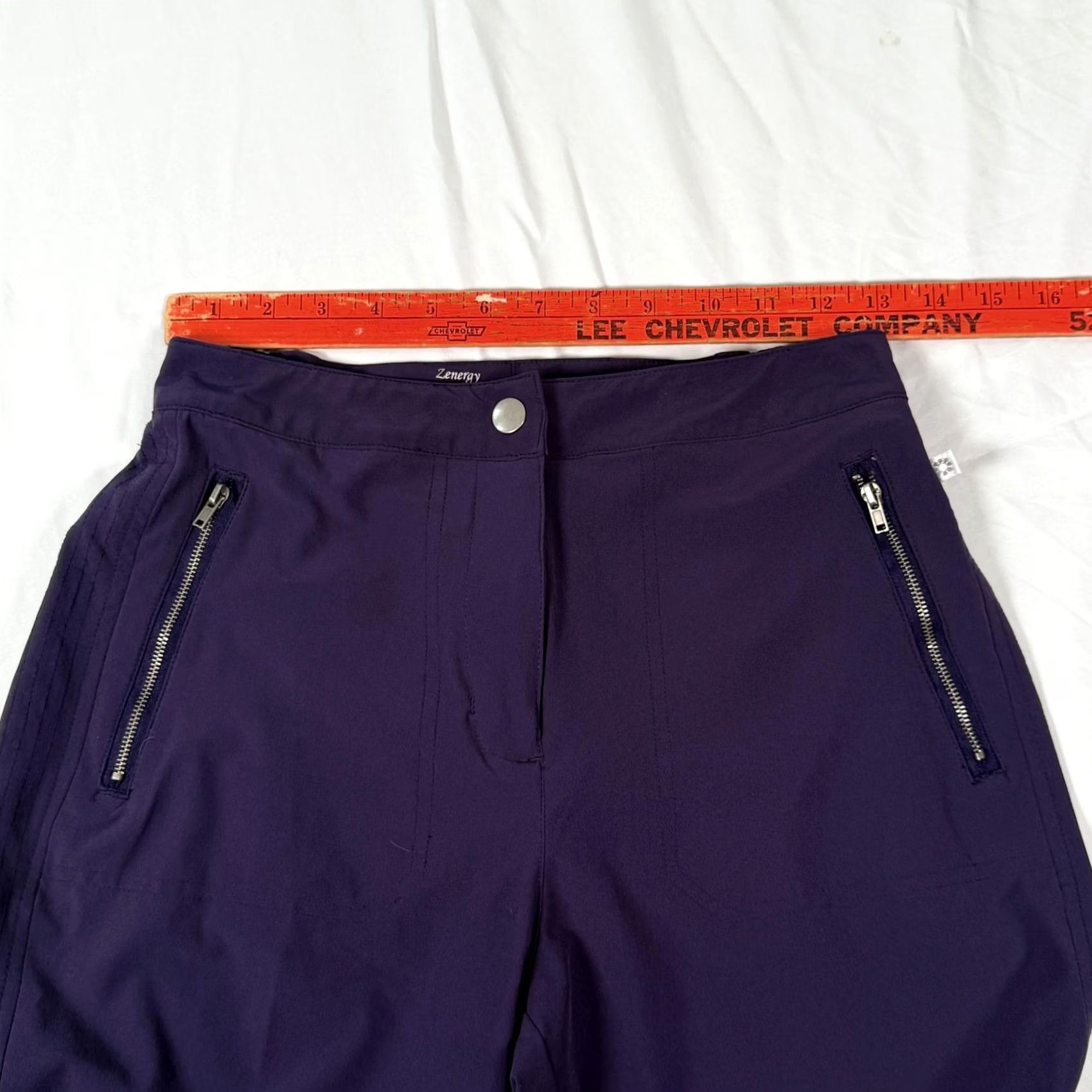 Vintage Chicos Zenergy Pants Womens Small Regular 4 Purple Cargo Zip Pocket Travel Workwear Zip Front Flex Inseam 27 Mens? Size 27" / US 4 / IT 40 - 6 Thumbnail