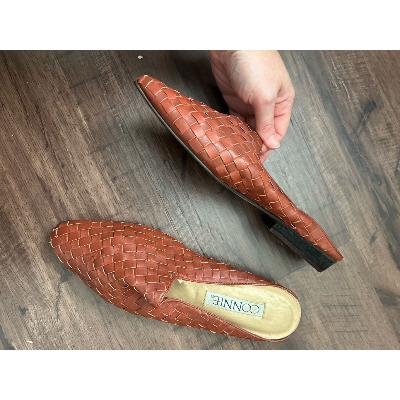 Bonnie Clyde Connie Wicker Woven Slip-On Brown Shoes, Size 9 Size US 9 / IT 39 - 2 Thumbnail
