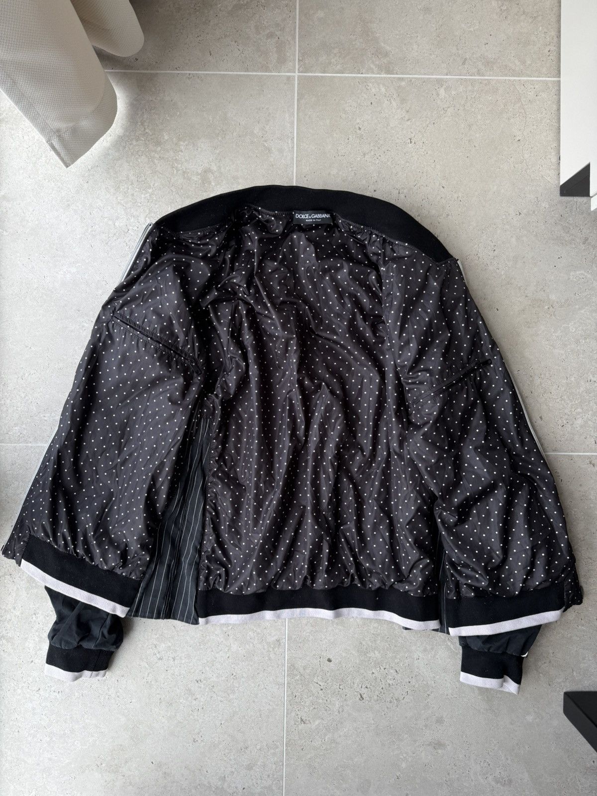 Dolce & Gabbana Dolce&Gabbana Jacket Bomber Black DD58 SG62 Sequined Beaded Size US L / EU 52-54 / 3 - 7 Thumbnail