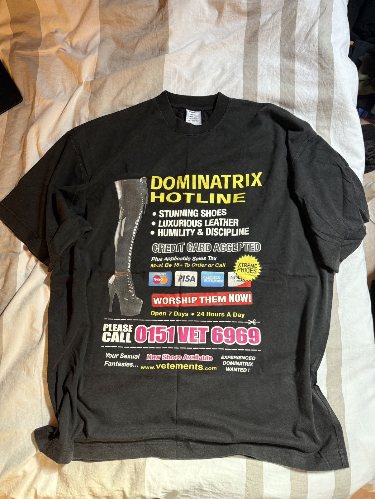 Vetements Dominatrix Hotline Oversized T-Shirt