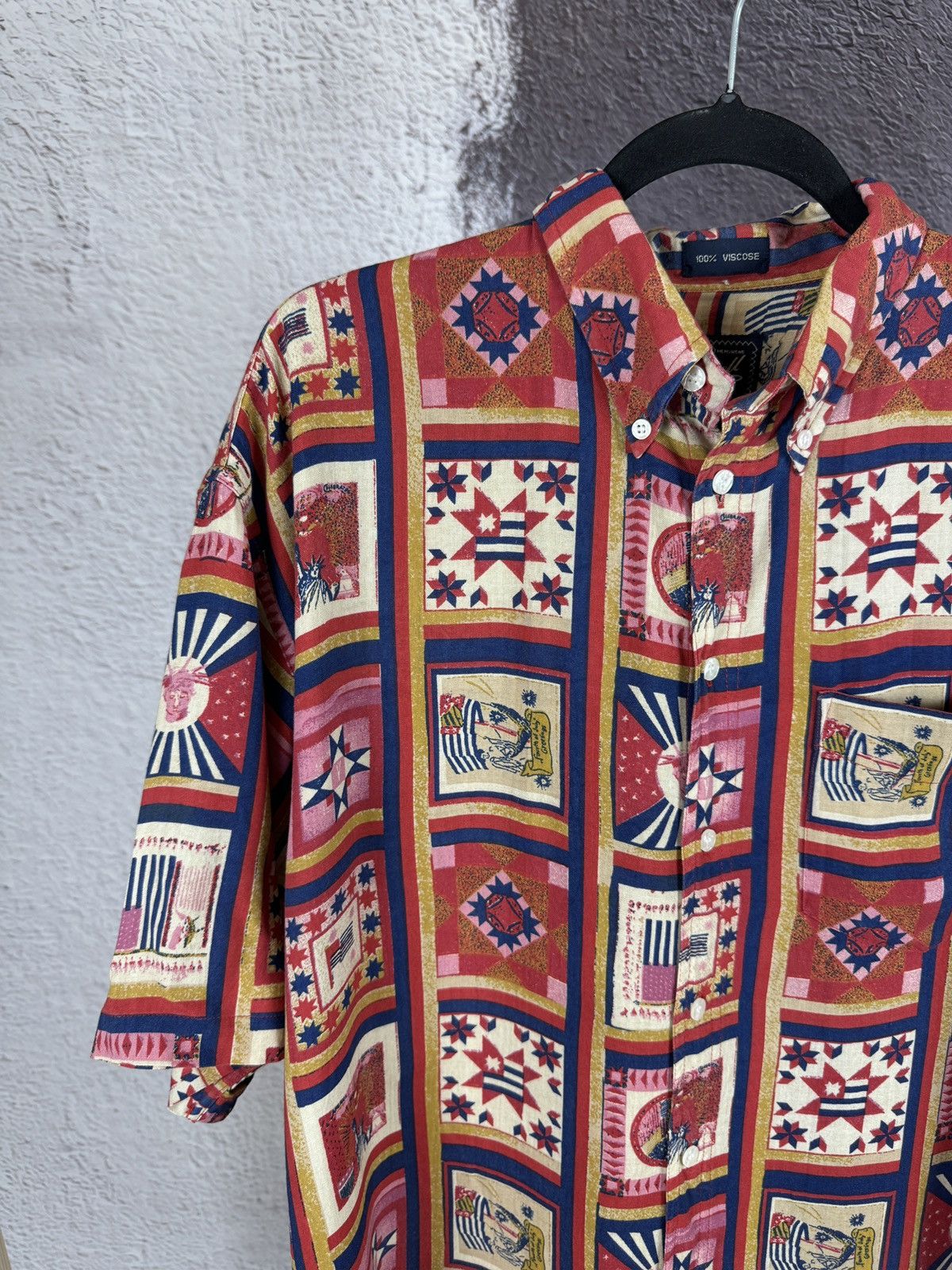 Vintage Conwell vintage abstract pattern 100% viscose shirt sz L Size US L / EU 52-54 / 3 - 3 Thumbnail