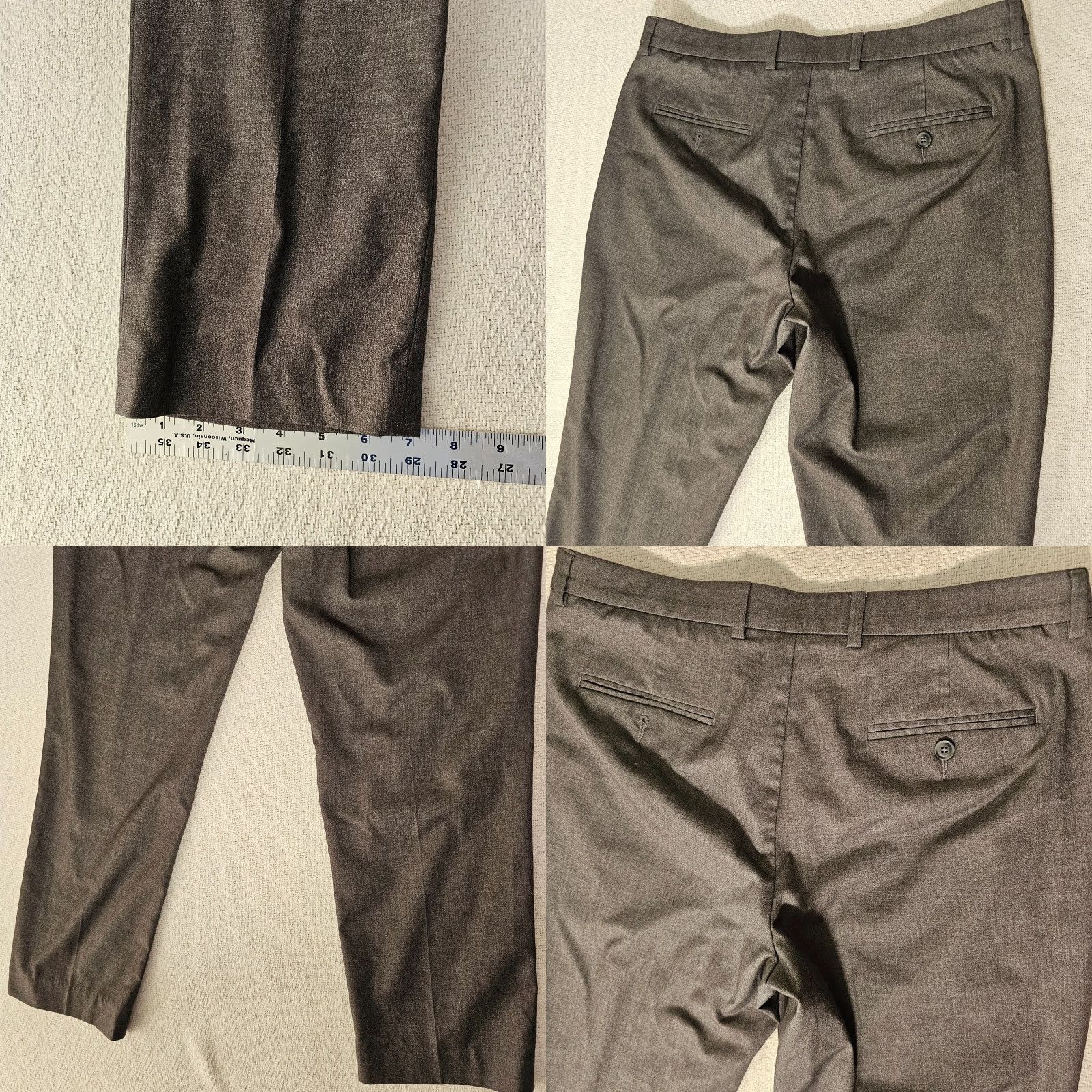 Perry Ellis Perry Ellis Pants Mens 34 x 29 Portfolio Slim Fit Dress Slacks Stretch Gray Portfolio Slim Fit Dress Slacks Brown? Wait. Size US 34 / EU 50 - 8 Thumbnail