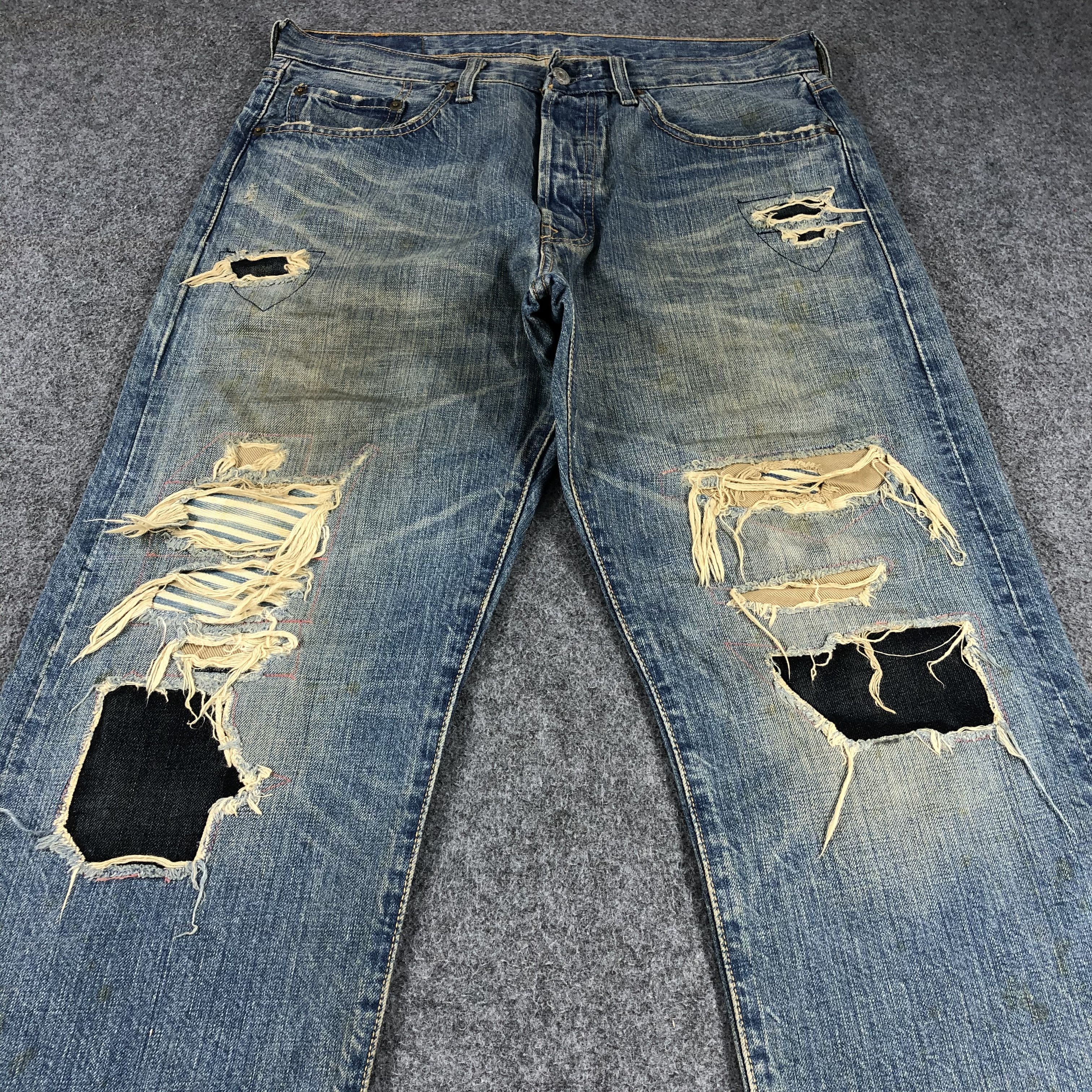 Levi's × Vintage Vintage 90s Distress Levis 501 Jeans-JM894 Size US 33 - 3 Thumbnail
