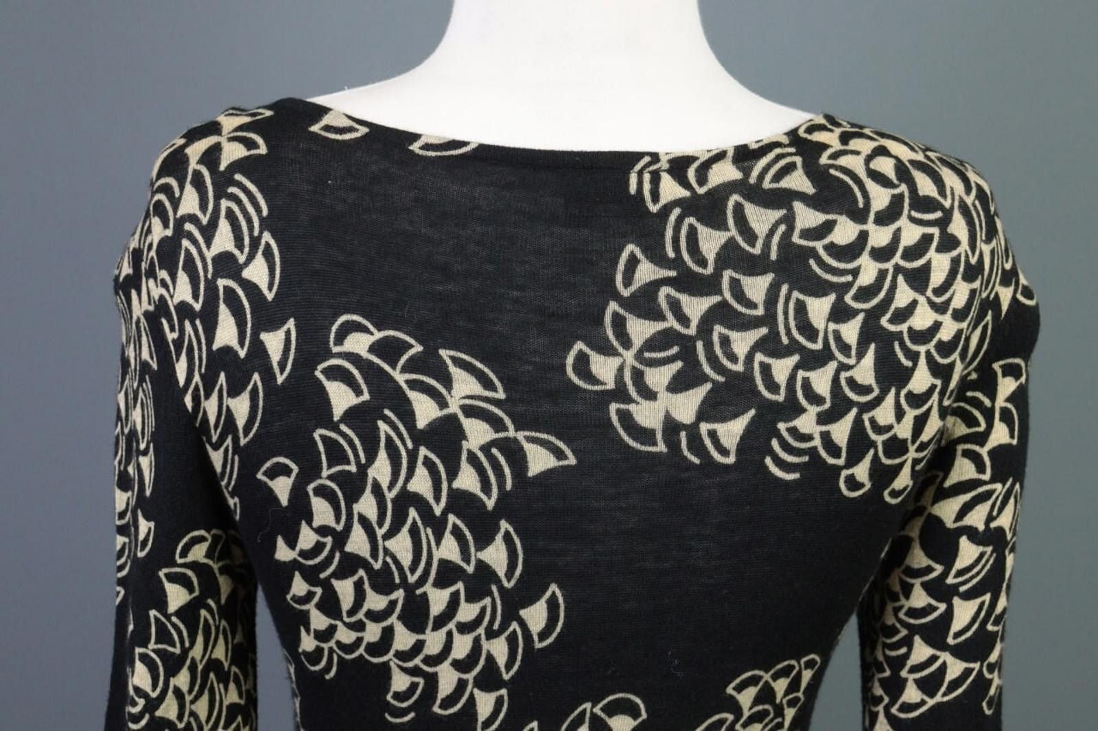 Marimekko Marimekko Black Printed Wool A-Line Shirt Dress Size XS Size XS / US 0-2 / IT 36-38 - 11 Thumbnail