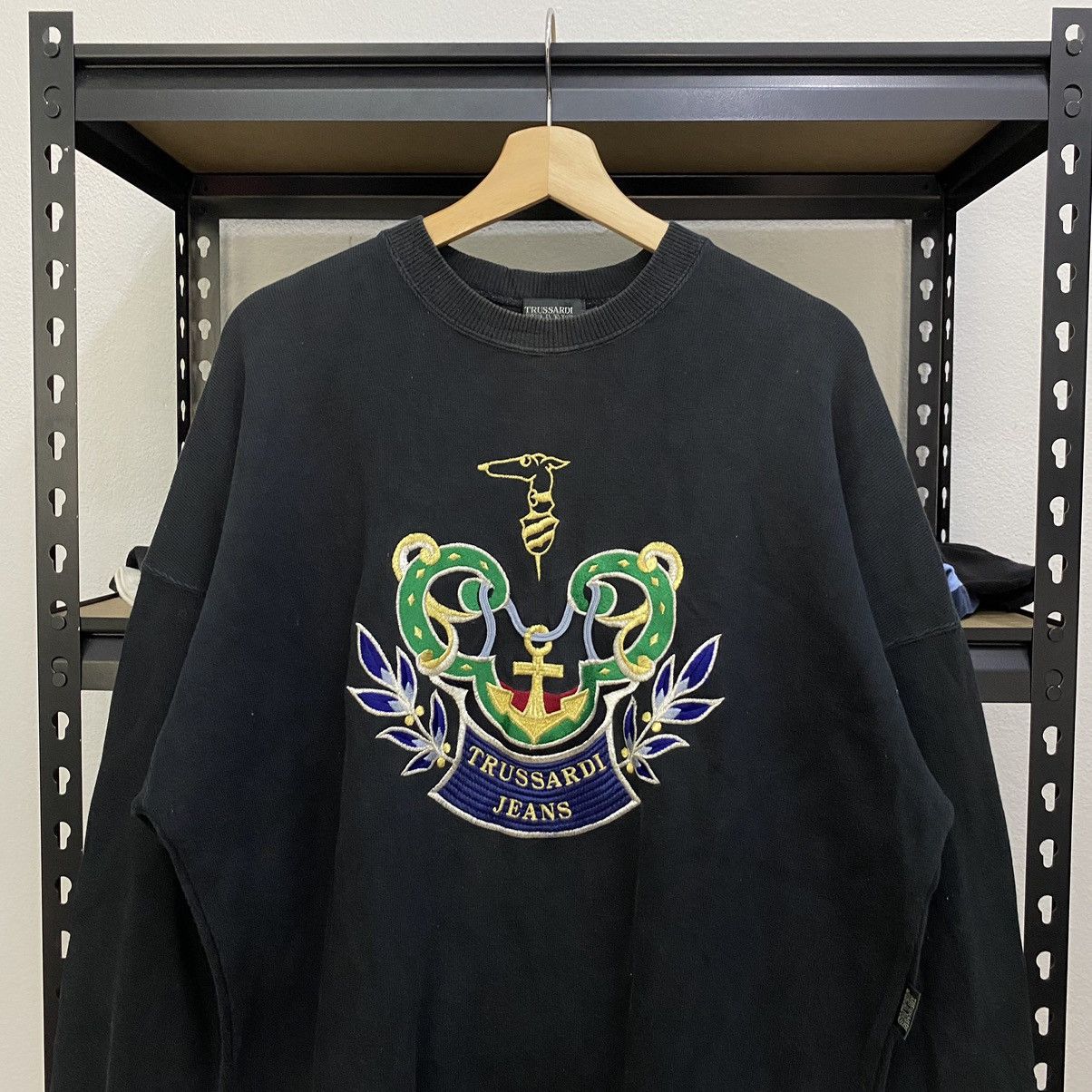 Trussardi × Vintage Vintage Trussardi Jeans Sweatshirt Crewneck Embroidery Size US M / EU 48-50 / 2 - 2 Thumbnail