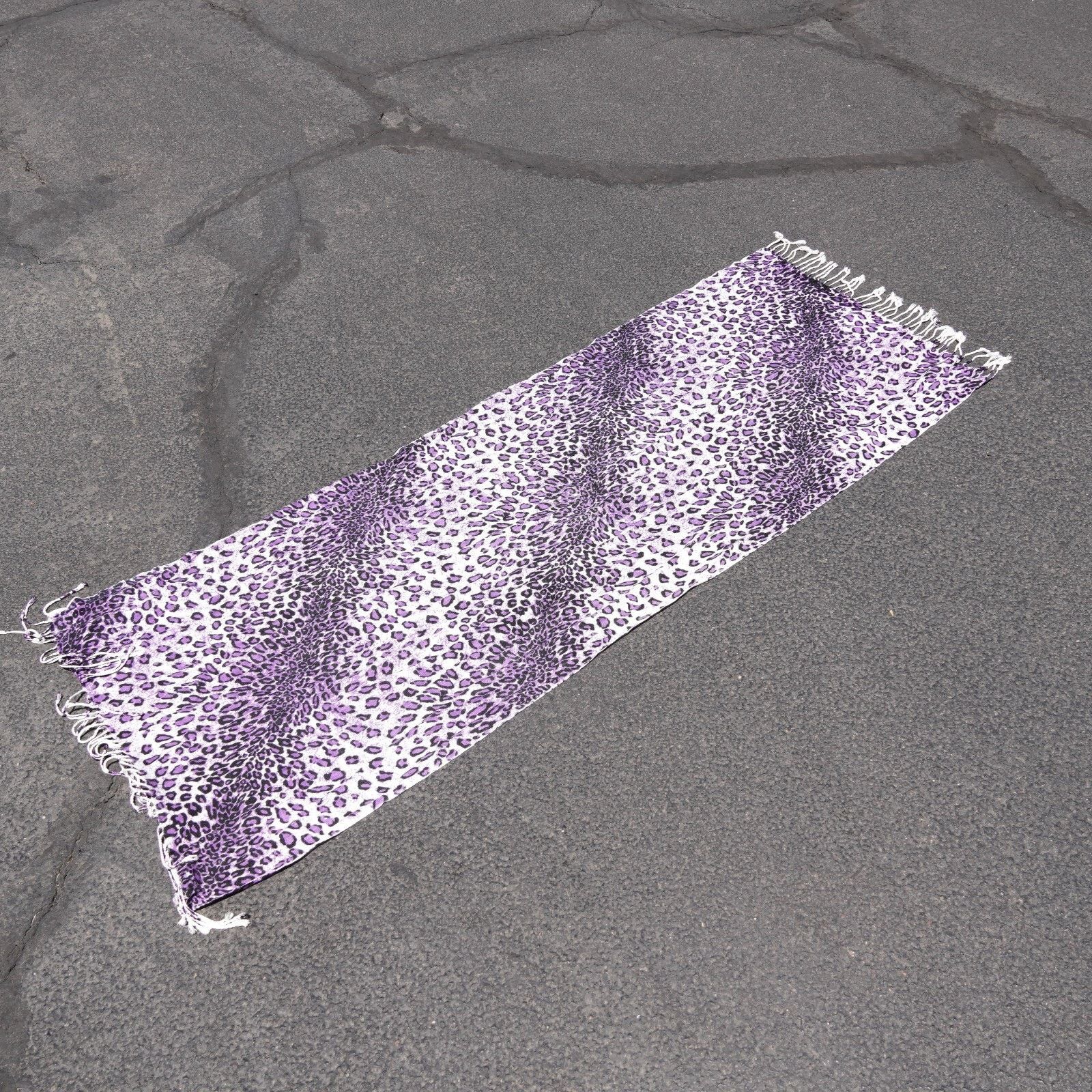 Other Purple Cat Leopard Print Pashmina Scarf Shawl Scarve 67”x26” Size ONE SIZE - 9 Thumbnail