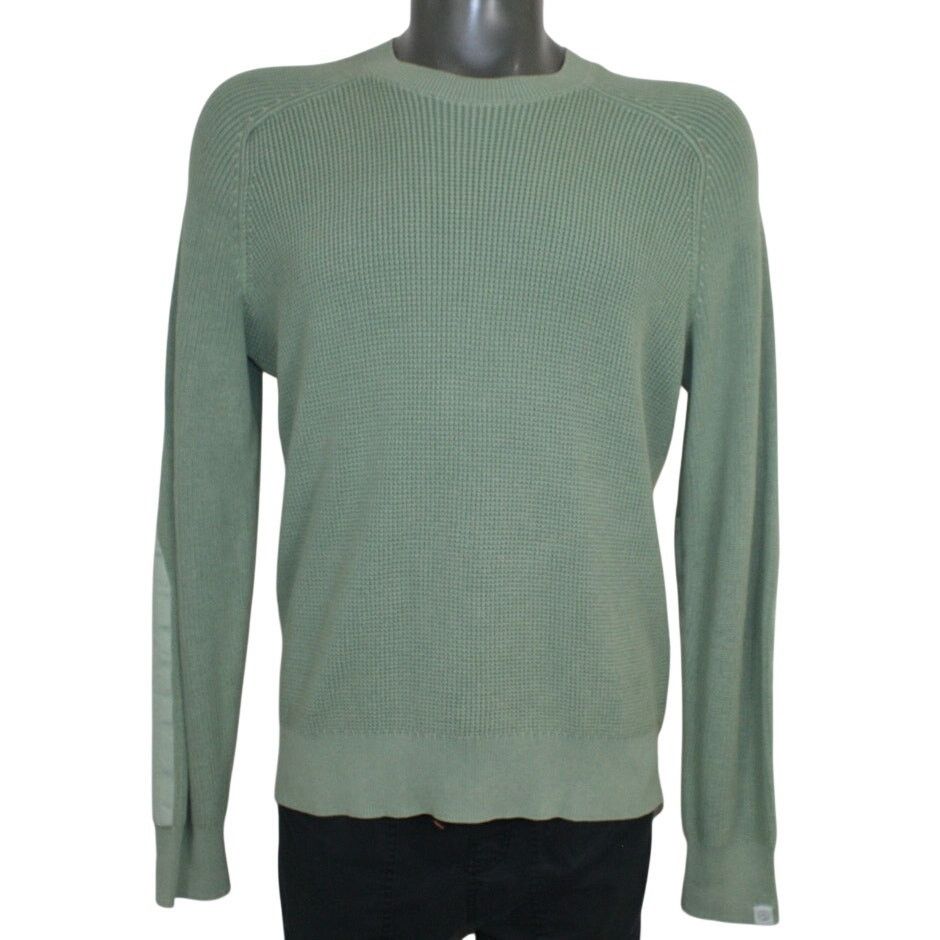 Rag & Bone rag & bone Sweater Mens Large Green Waffle Knit Crewneck Size US L / EU 52-54 / 3 - 1 Thumbnail