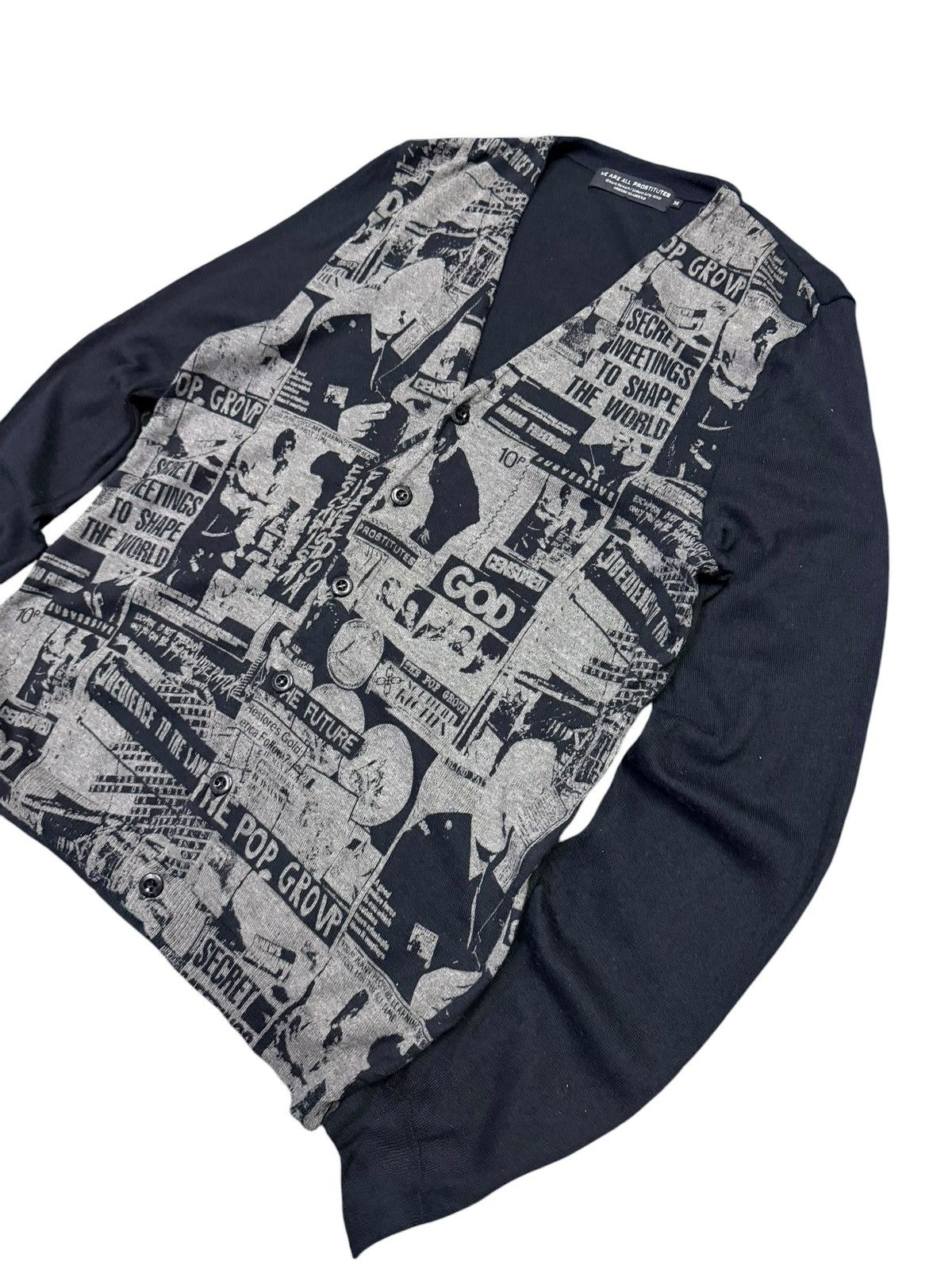 Hysteric Glamour 2009 Hysteric Glamour Mark Stewart Lishean Art Cardigan Size US M / EU 48-50 / 2 - 2 Thumbnail