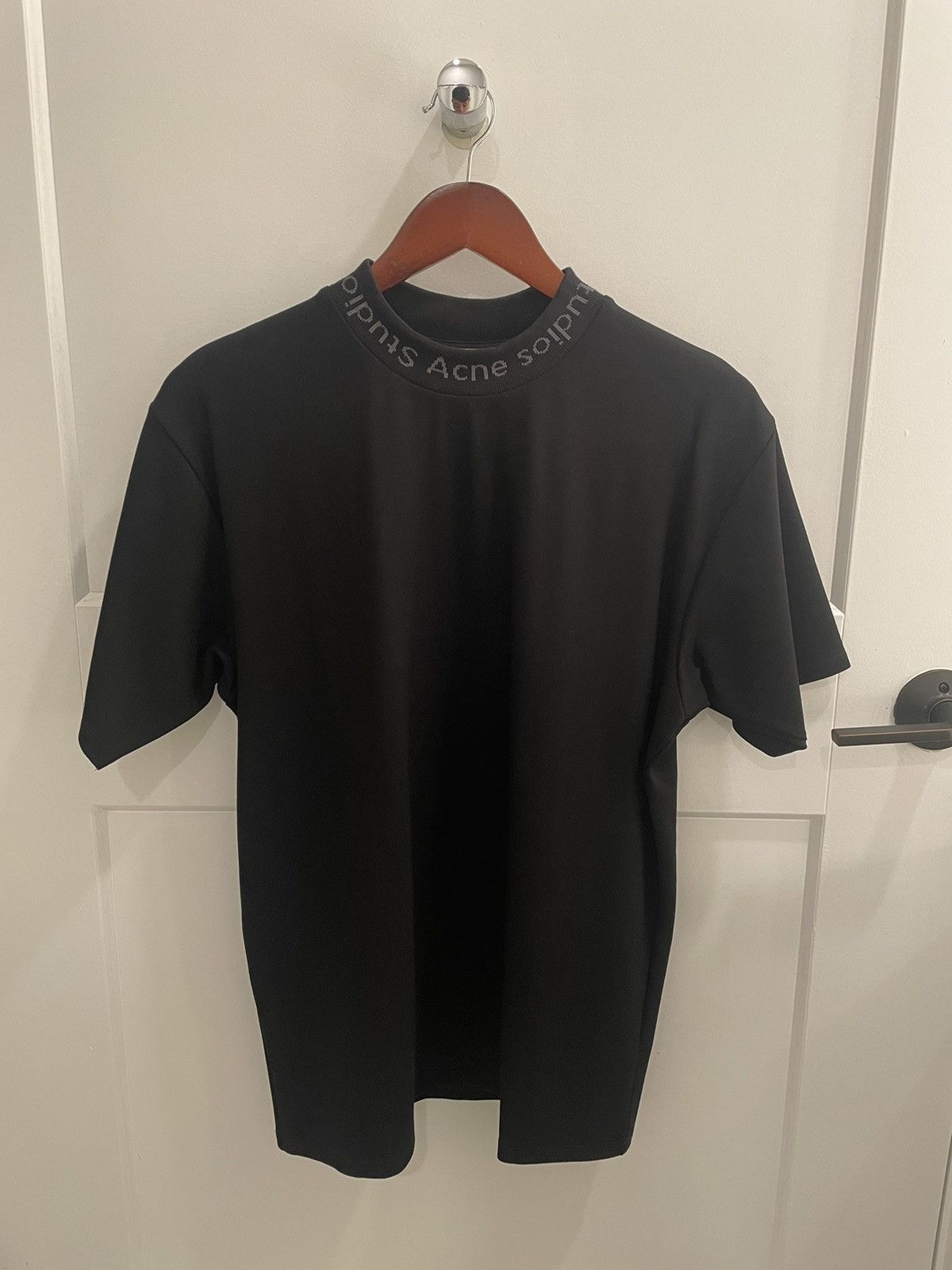 image of Acne Studios Mock Neck Tee in Black, Men's (Size Small)