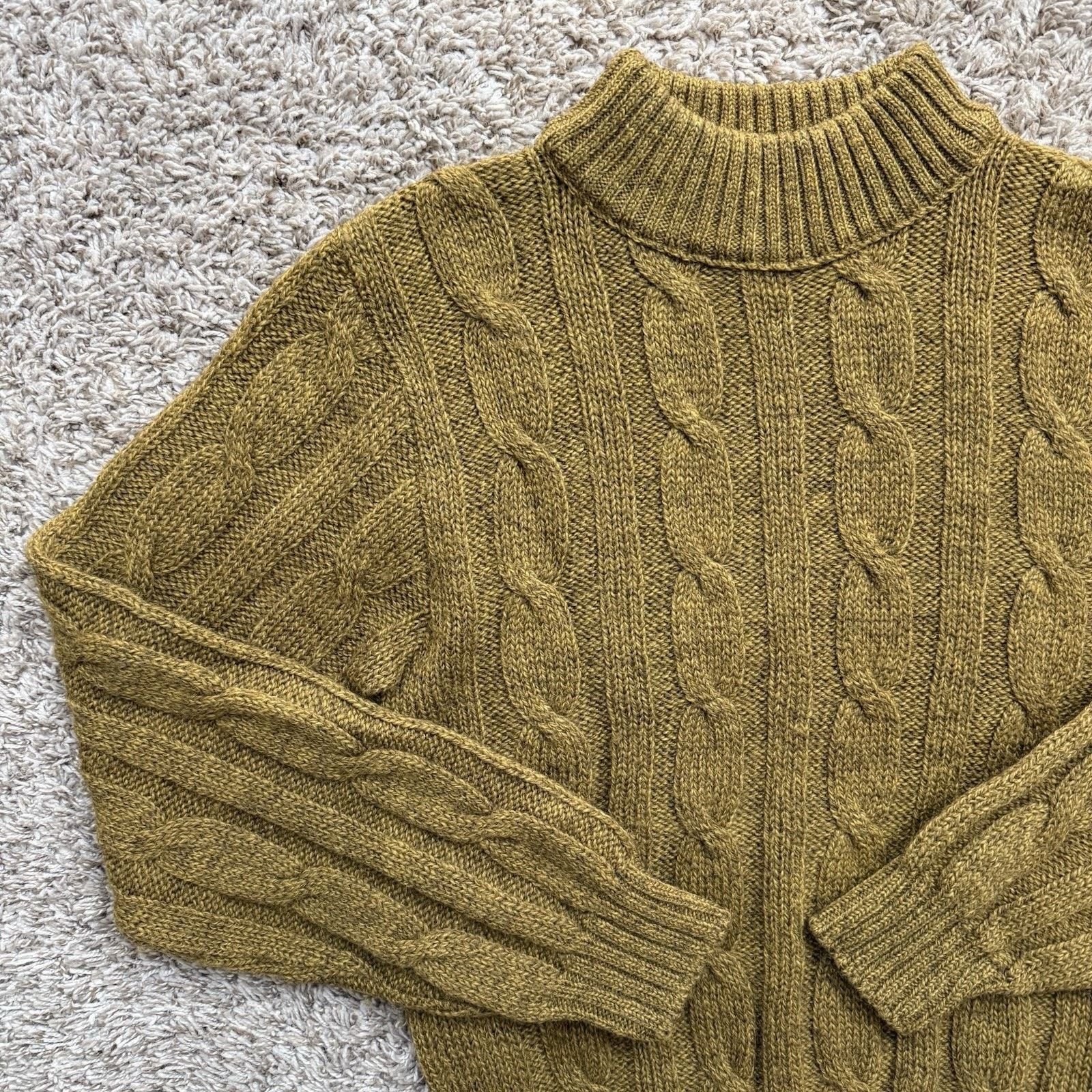Vintage Vintage Towne And King Cable Knit Wool Sweater Green Brown M Size US M / EU 48-50 / 2 - 7 Thumbnail