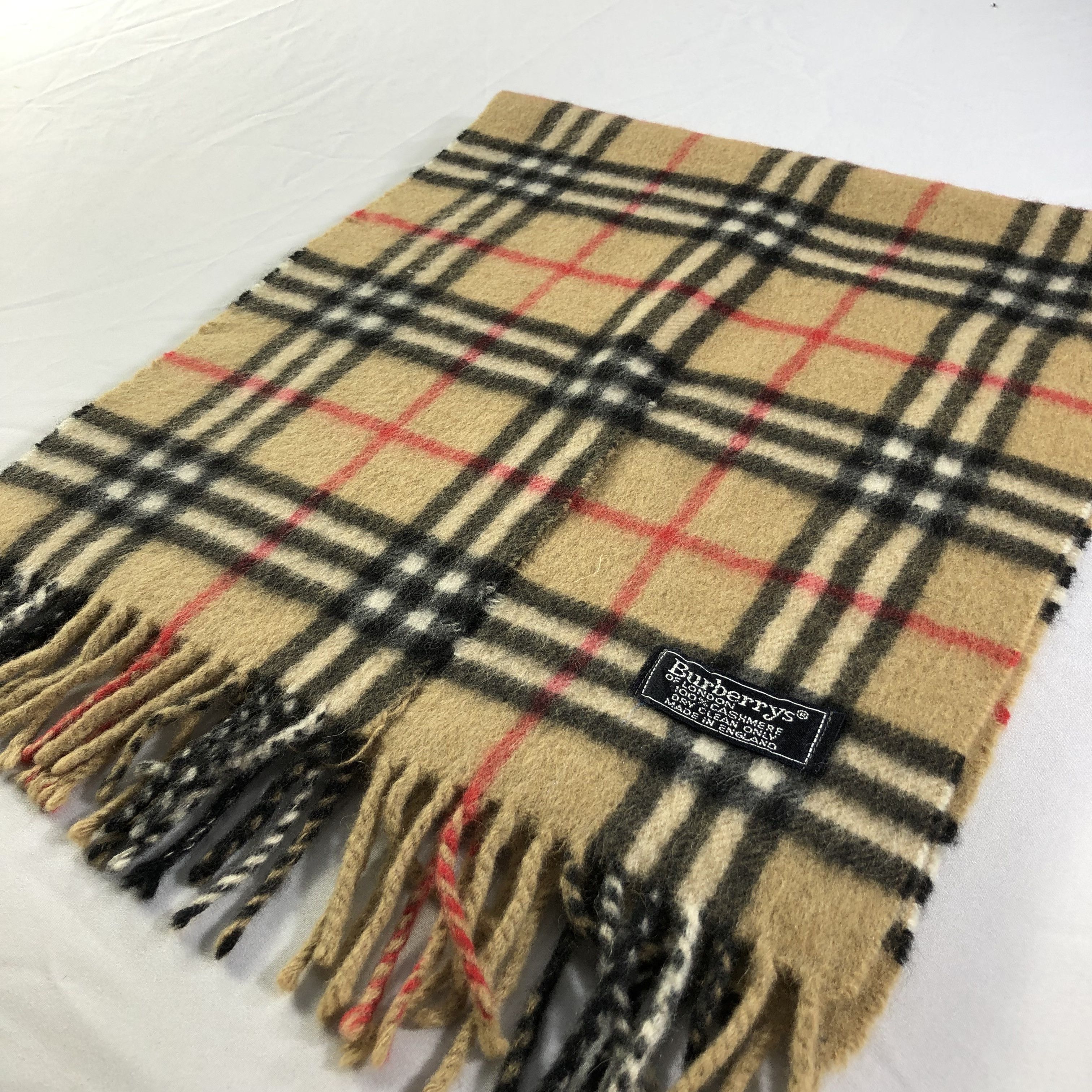 Burberry Burberrys Tan Nova Check Cashmere Scarf Muffler V1381 Size ONE SIZE - 3 Thumbnail