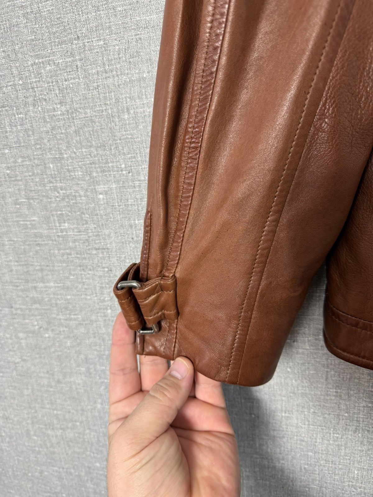 Miu Miu Miu Miu Lambskin Leather Biker Jacket with Buckle Cuffs sz44 Size M / US 6-8 / IT 42-44 - 5 Thumbnail
