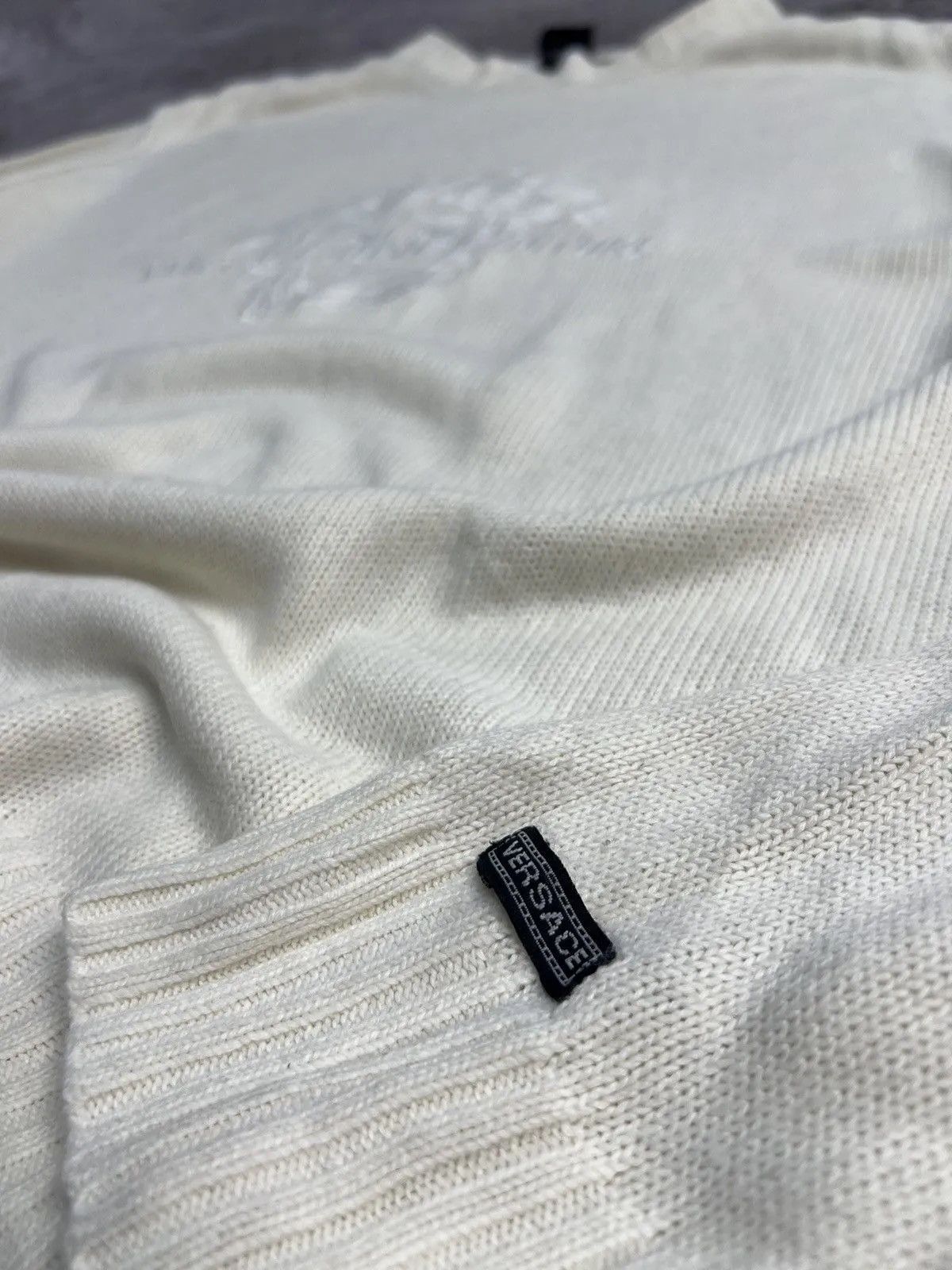 Versace Jeans Couture × Vintage Vintage Versace Jeans Couture Distressed Striped Sweater Y2K Size US XL / EU 56 / 4 - 6 Thumbnail