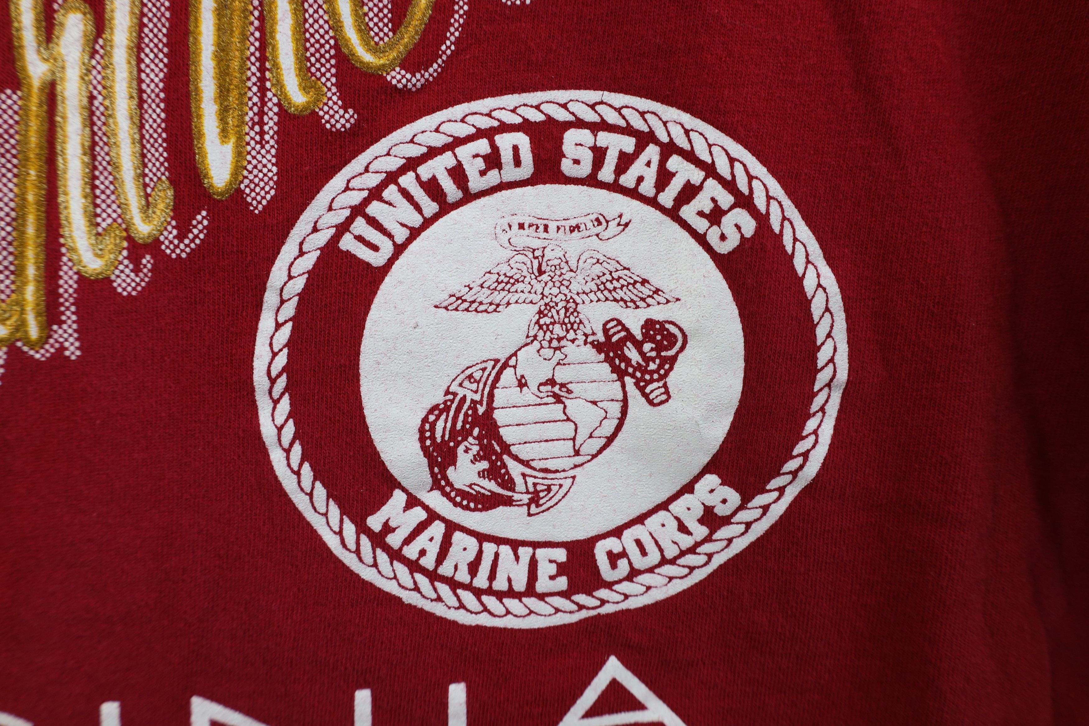 Vintage Vintage 90s Marines Quantico Short Sleeve T-Shirt USA Size US XL / EU 56 / 4 - 5 Thumbnail