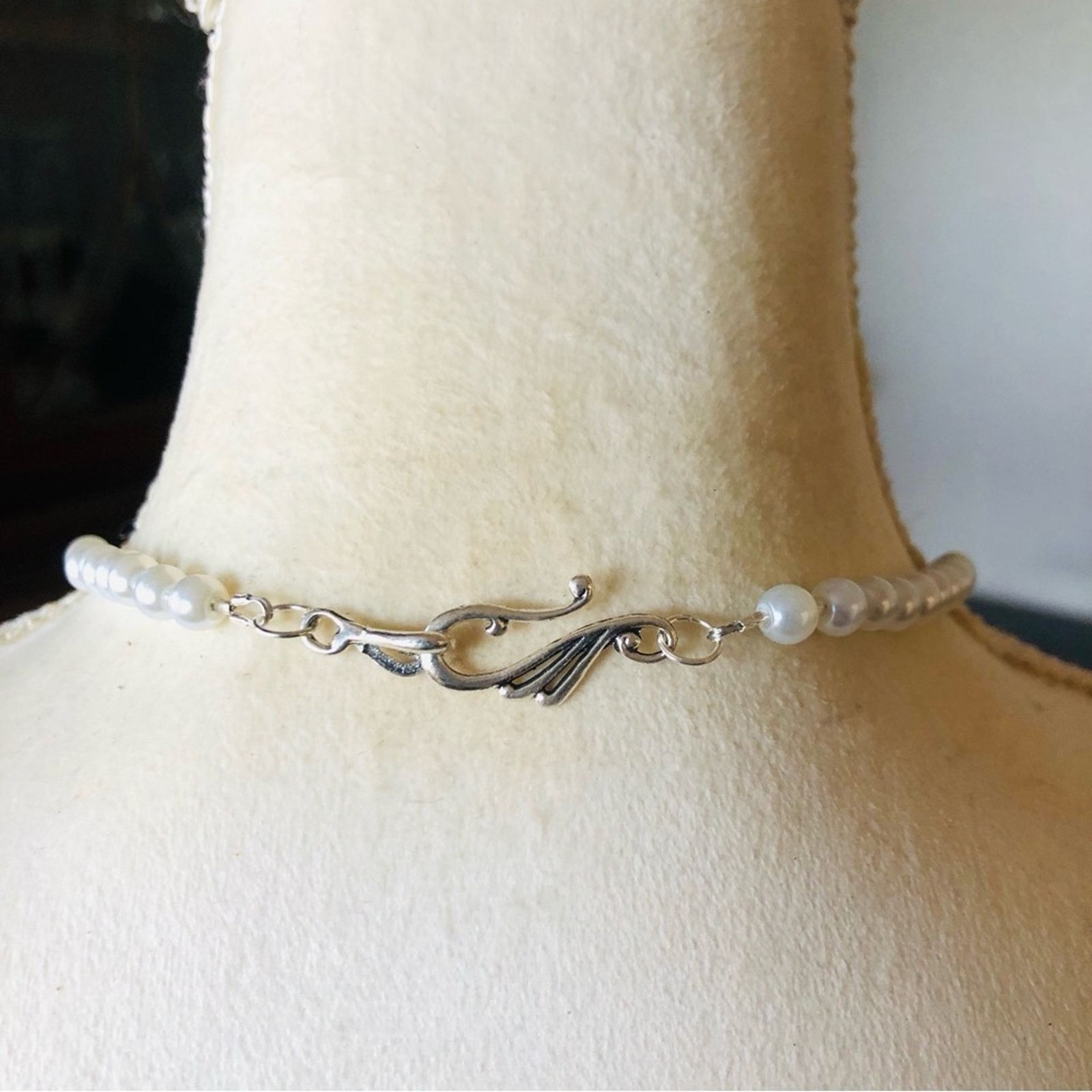 Handmade Handcrafted repurpose animal print halo Pearl necklace Size ONE SIZE - 7 Thumbnail