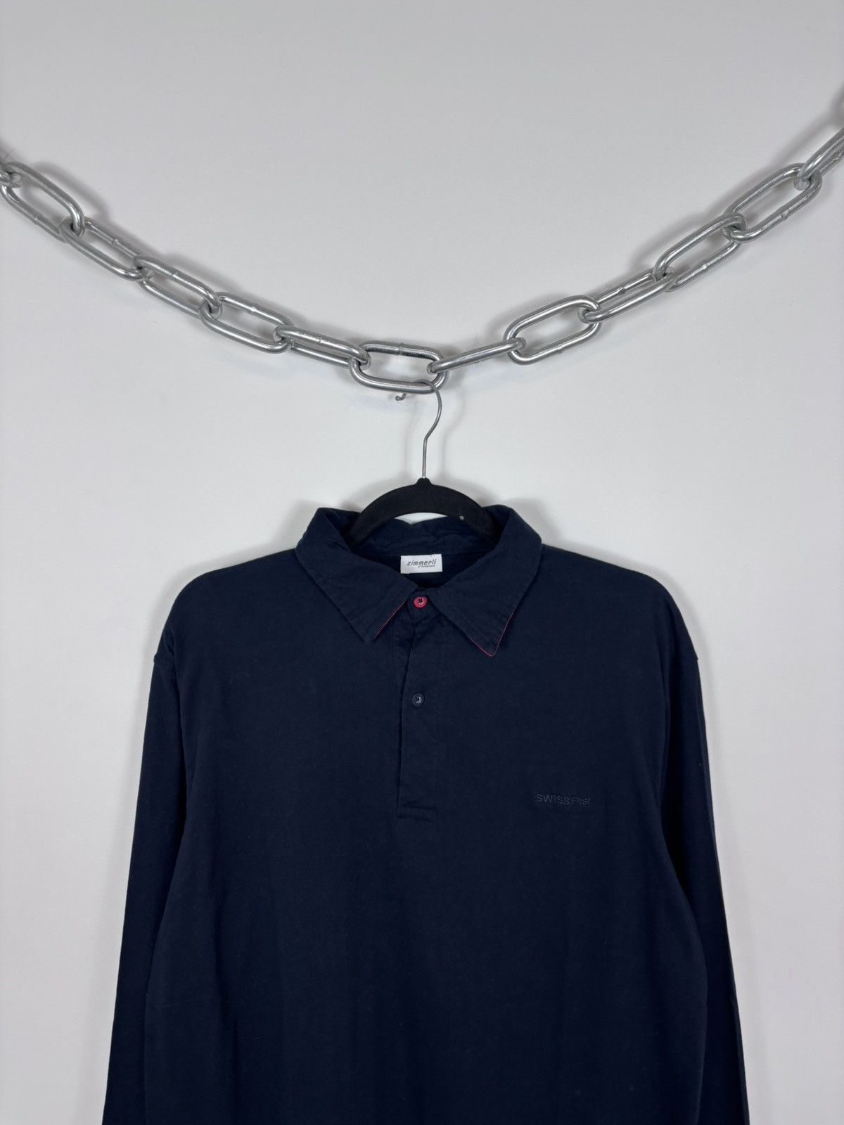 Zimmerli Zimmerli Swiss First Men’s Navy Blue Long Sleeve Polo Shirt Size US L / EU 52-54 / 3 - 2 Thumbnail