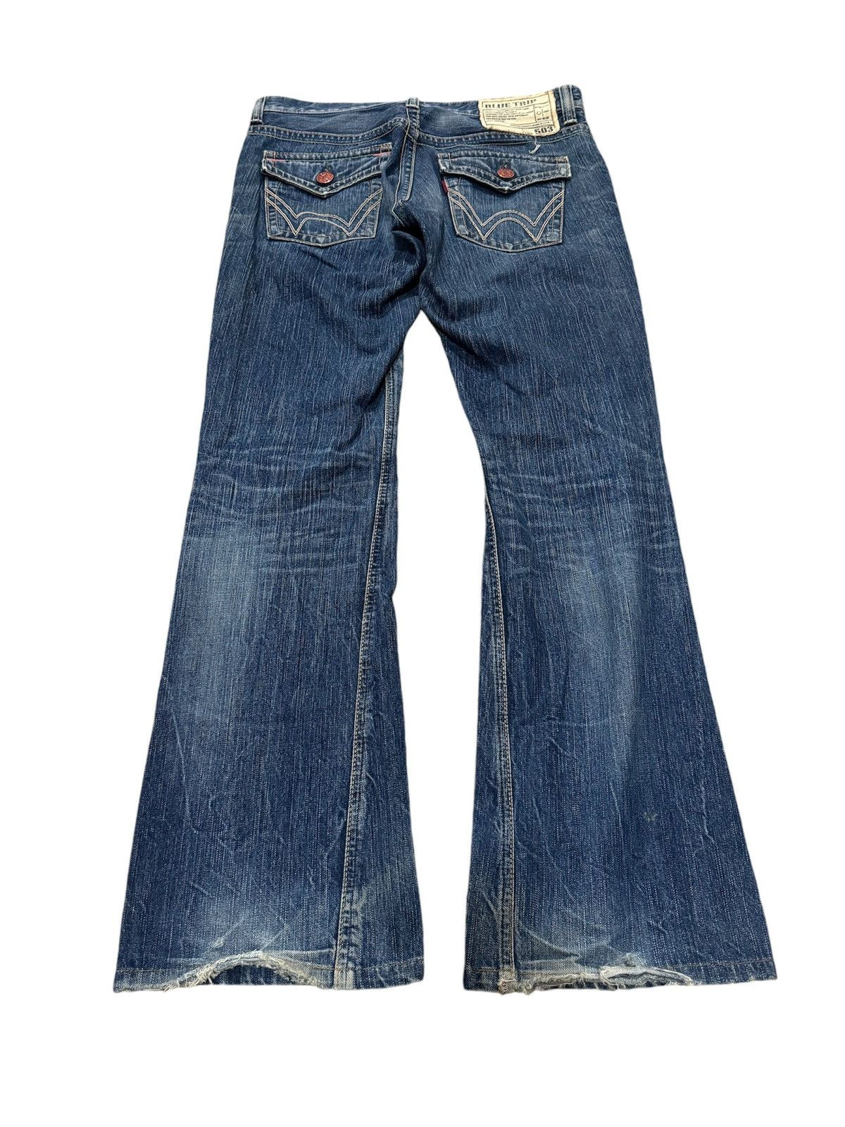 Vintage Edwin 503 Blue Trip Flare Jeans
