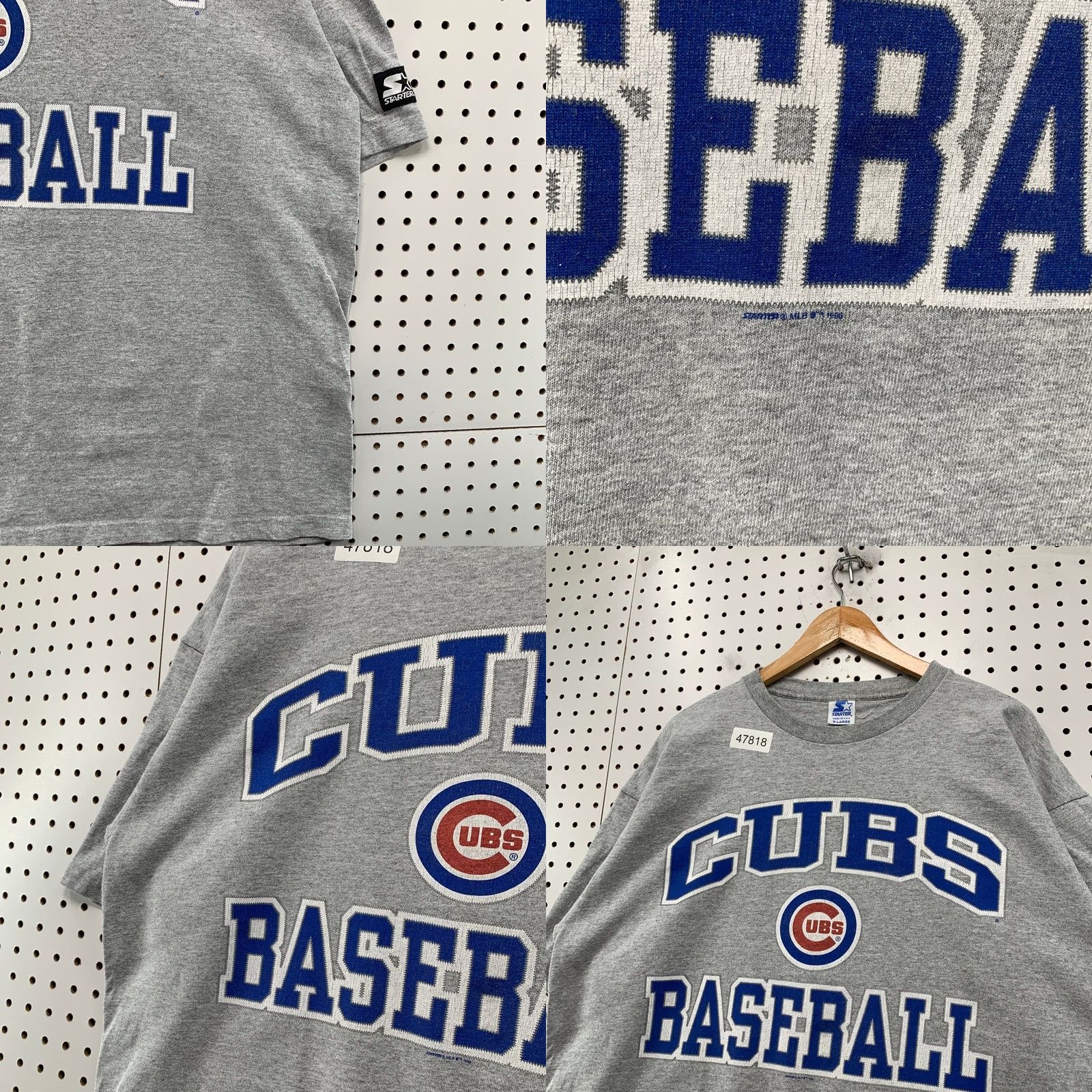 Starter VINTAGE Chicago Cubs T Shirt Mens XL Gray Starter 90s Made USA Size US XL / EU 56 / 4 - 8 Thumbnail
