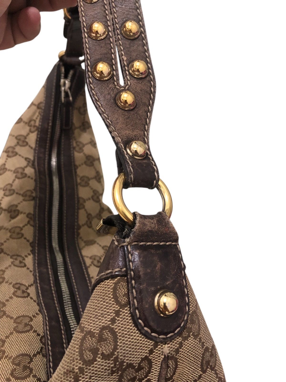 Gucci Gucci Monogram Biba Hobo Dark Brown Shoulder Bag Size ONE SIZE - 20 Thumbnail