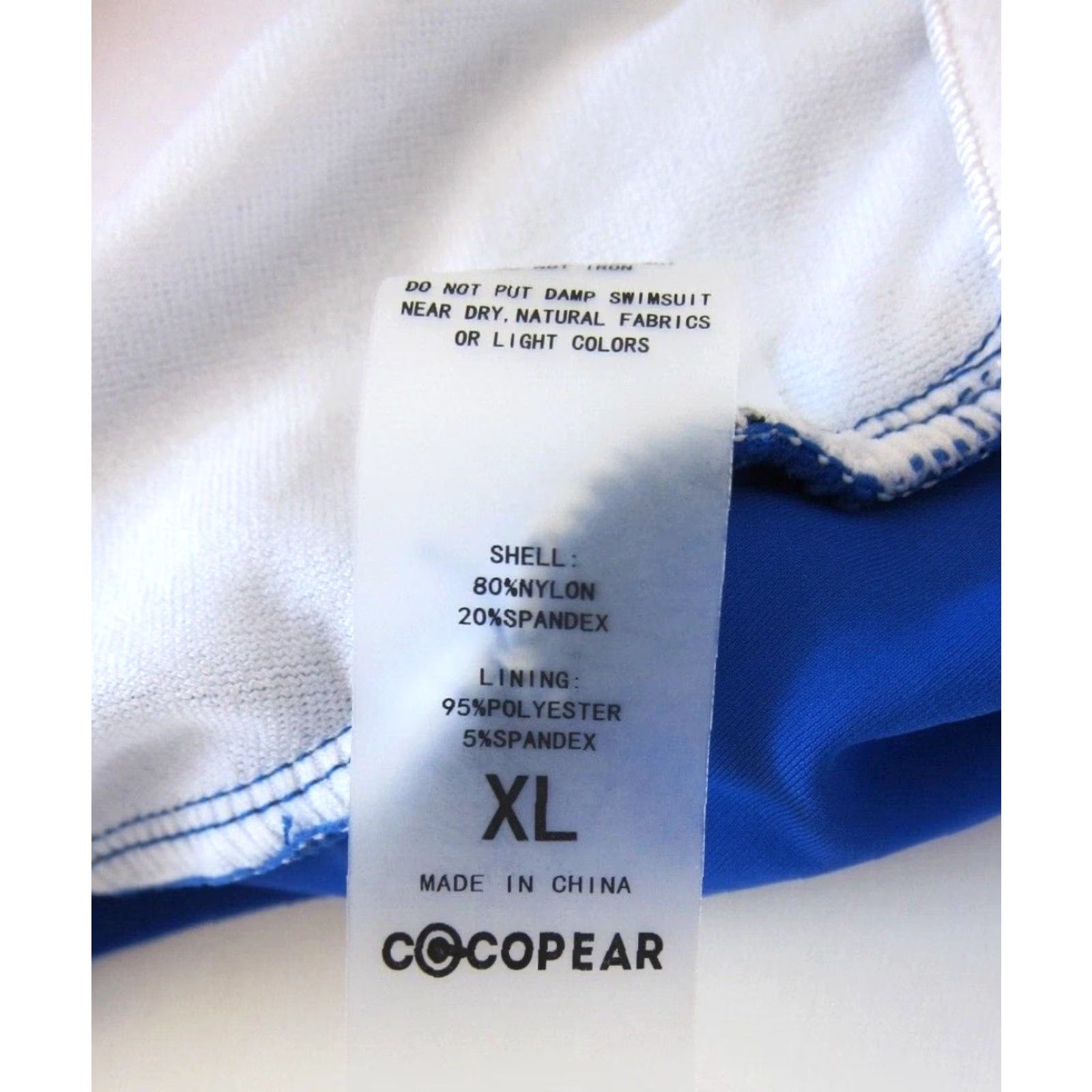 Vintage VINTAGE Cocopear Blue White Floral Wave Polka Dot One Piece Swimsuit Women Size XL Size ONE SIZE - 6 Thumbnail