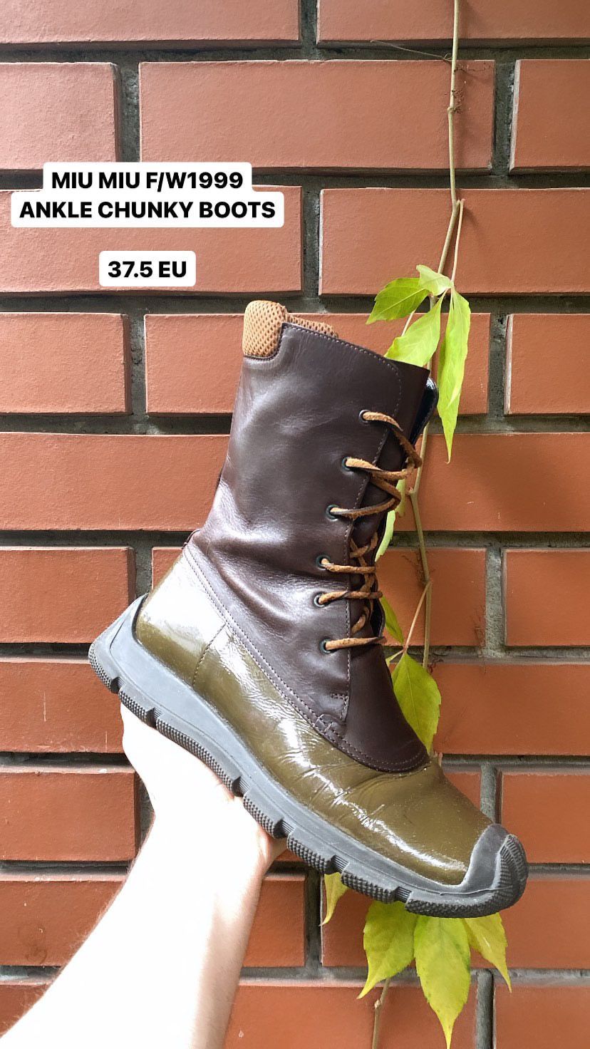 Miu Miu Miu Miu F/W1999 Chunky Laced Up Boots Size US 7.5 / IT 37.5 - 4 Thumbnail