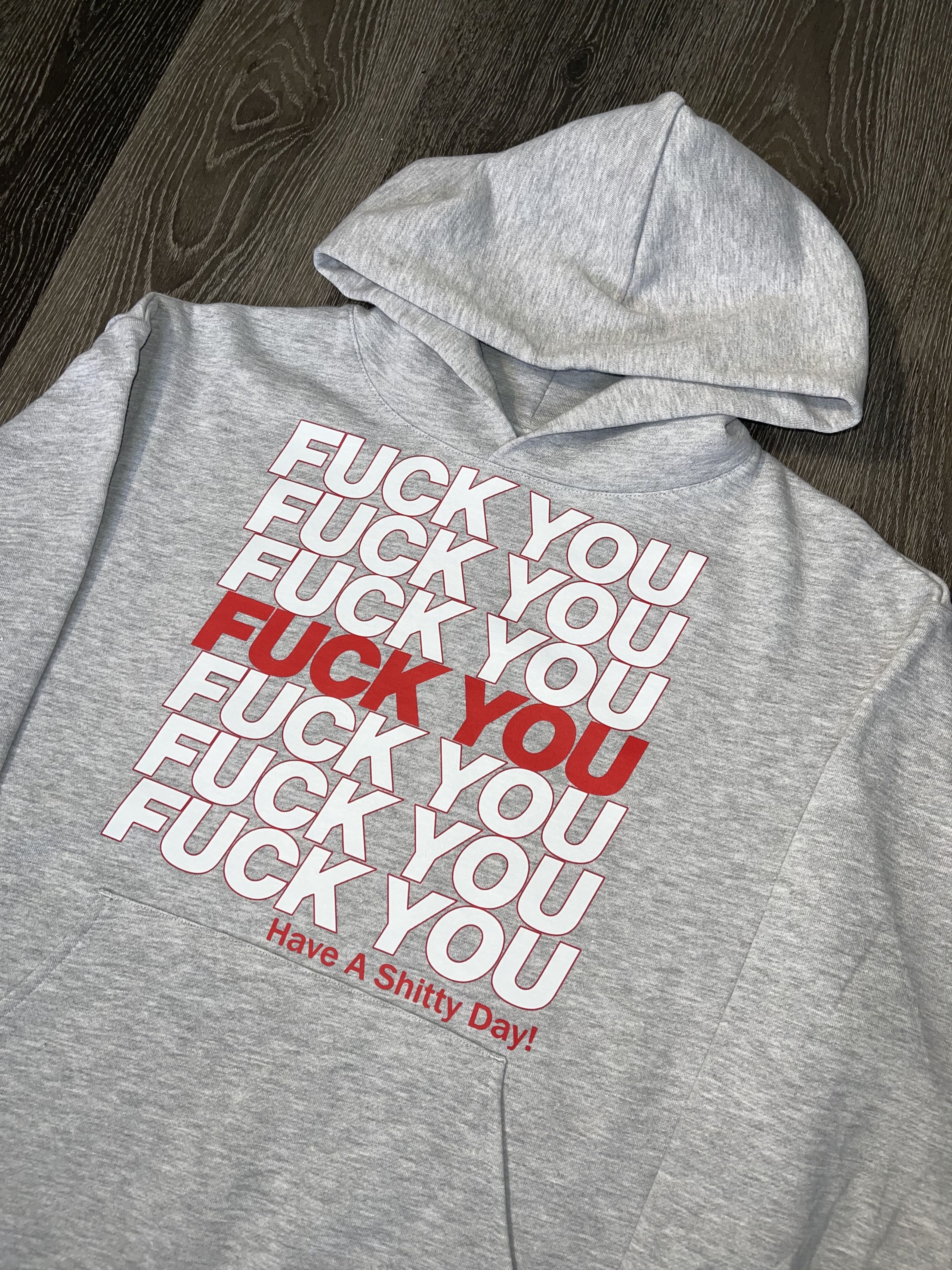 Vintage Grey “Fuck You Shopping Bag” Hoodie Size US XL / EU 56 / 4 - 2 Thumbnail