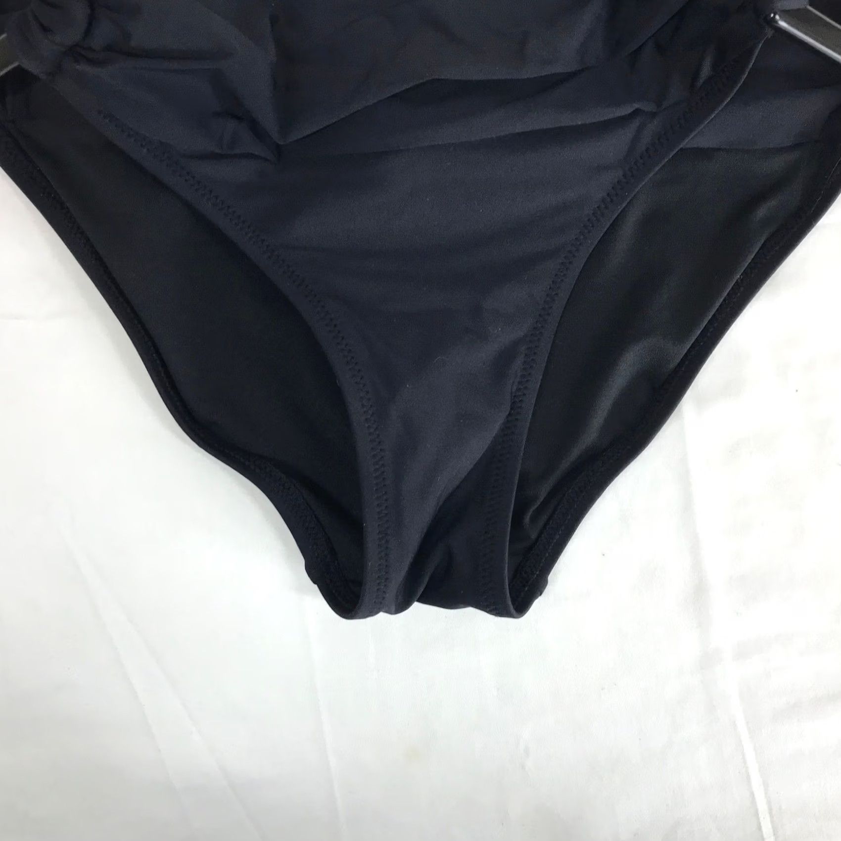 J.Crew J.Crew Bikini Bottom XXS Black Solid Ruched Swimwear Hardware Accents Size 24" / US 00 / IT 34 - 2 Thumbnail