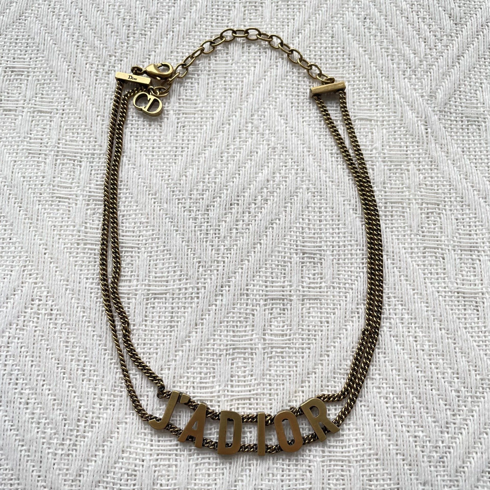 Dior DIOR J'Adior Logo antique gold metal necklace women's 99N Size ONE SIZE - 2 Thumbnail