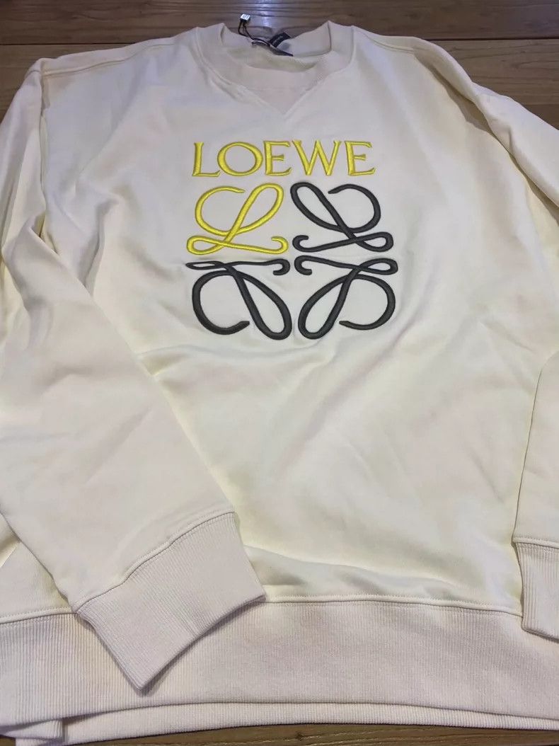 Loewe LOEWE Mishadow LOGO heavy duty embroidered round neck swea Size L / US 10 / IT 46 - 1 Thumbnail