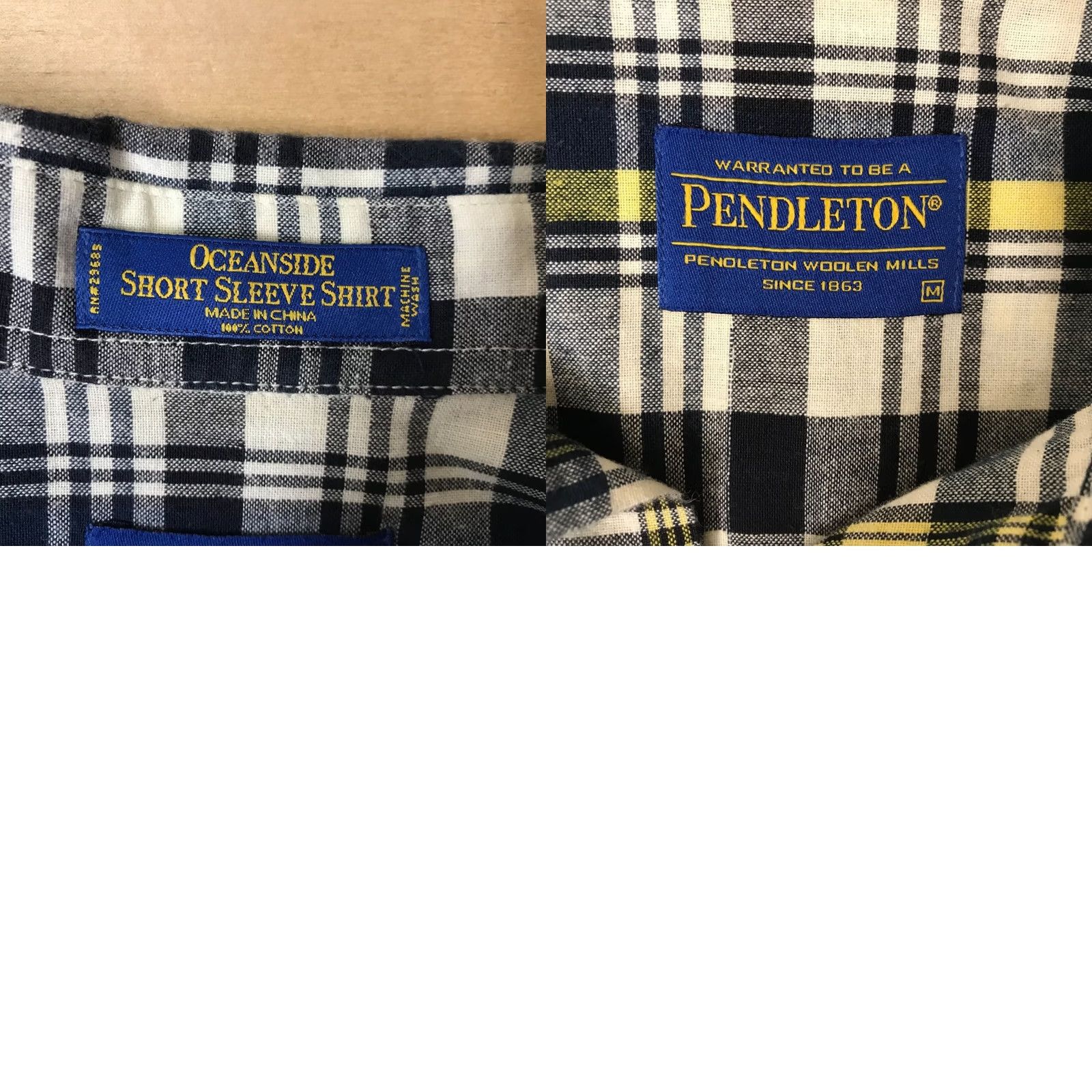 Pendleton PENDLETON Shirt Mens Medium NAVY & CREAM PLAID OCEANSIDE SHORT SLEEVE BUTTON Size US M / EU 48-50 / 2 - 8 Thumbnail