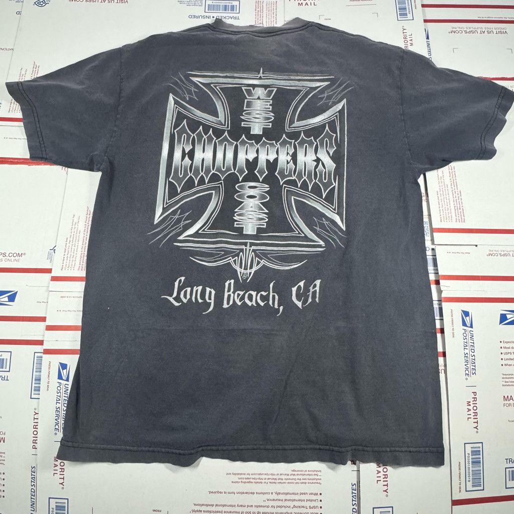 Harley Davidson Black Faded West Coast Choppers T-Shirt Vintage Size LARGE Size US L / EU 52-54 / 3 - 4 Thumbnail