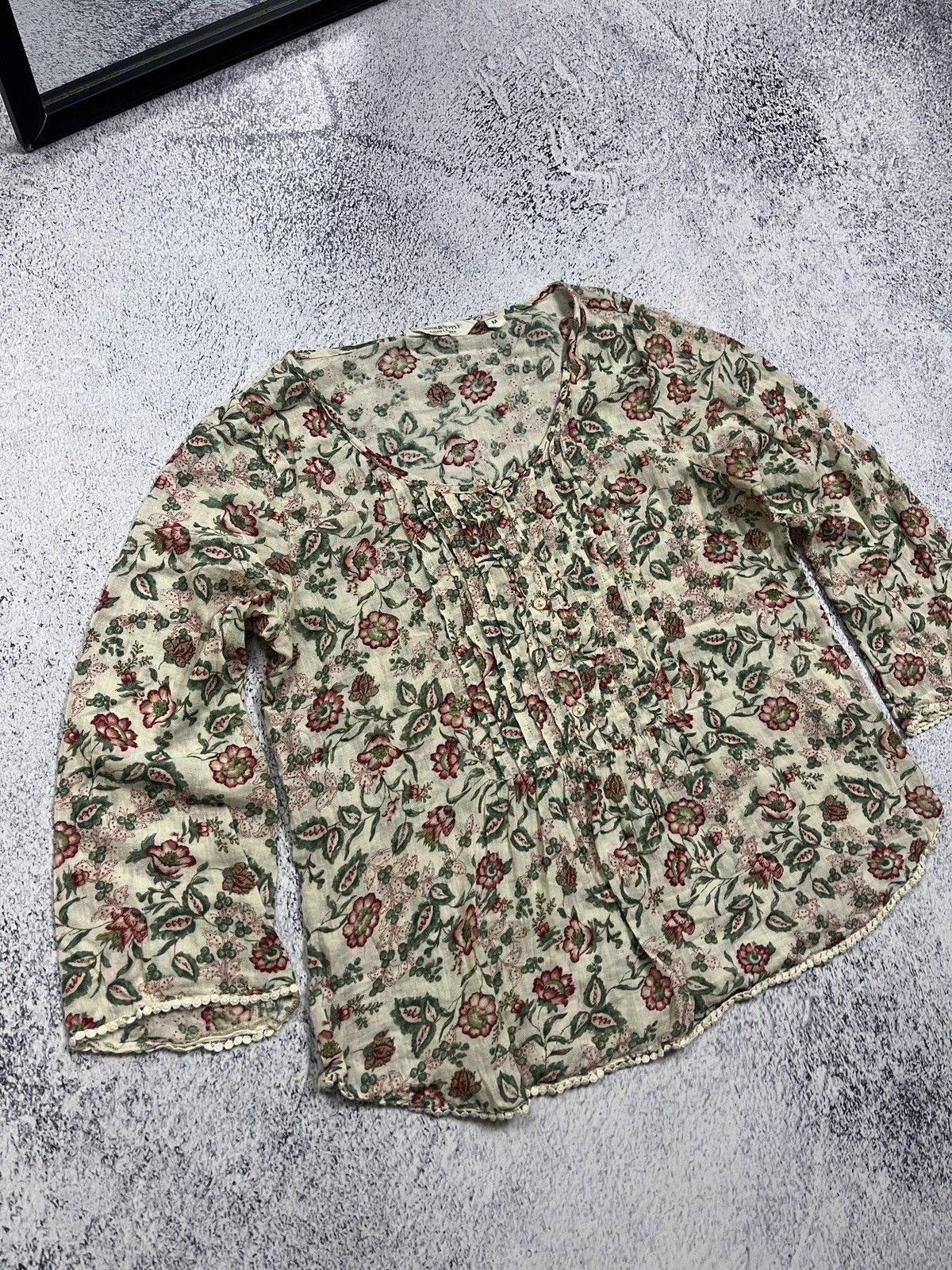 Denim & Supply Ralph Lauren × Polo Ralph Lauren × Ralph Lauren Denim & Supply Ralph Lauren Boho Floral Womens Blouse Top Size M / US 6-8 / IT 42-44 - 6 Thumbnail
