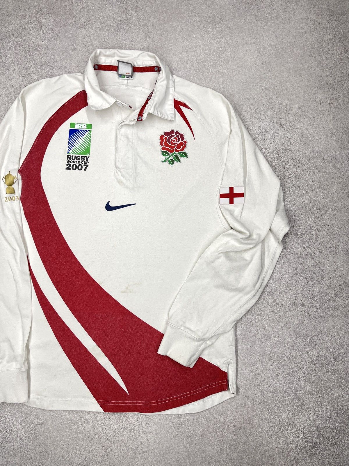 Nike Vintage Nike England Rugby World Cup 2007 Long Sleeve Polo Size US M / EU 48-50 / 2 - 3 Thumbnail