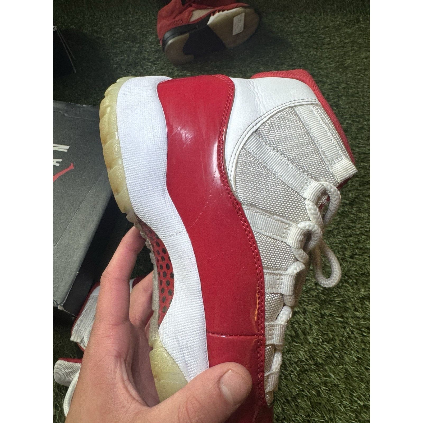 Jordan Brand Jordan Air Jordan 11 Cherry Red Men’s Mid-Top Sneaker Size US 8.5 / EU 41-42 - 8 Thumbnail