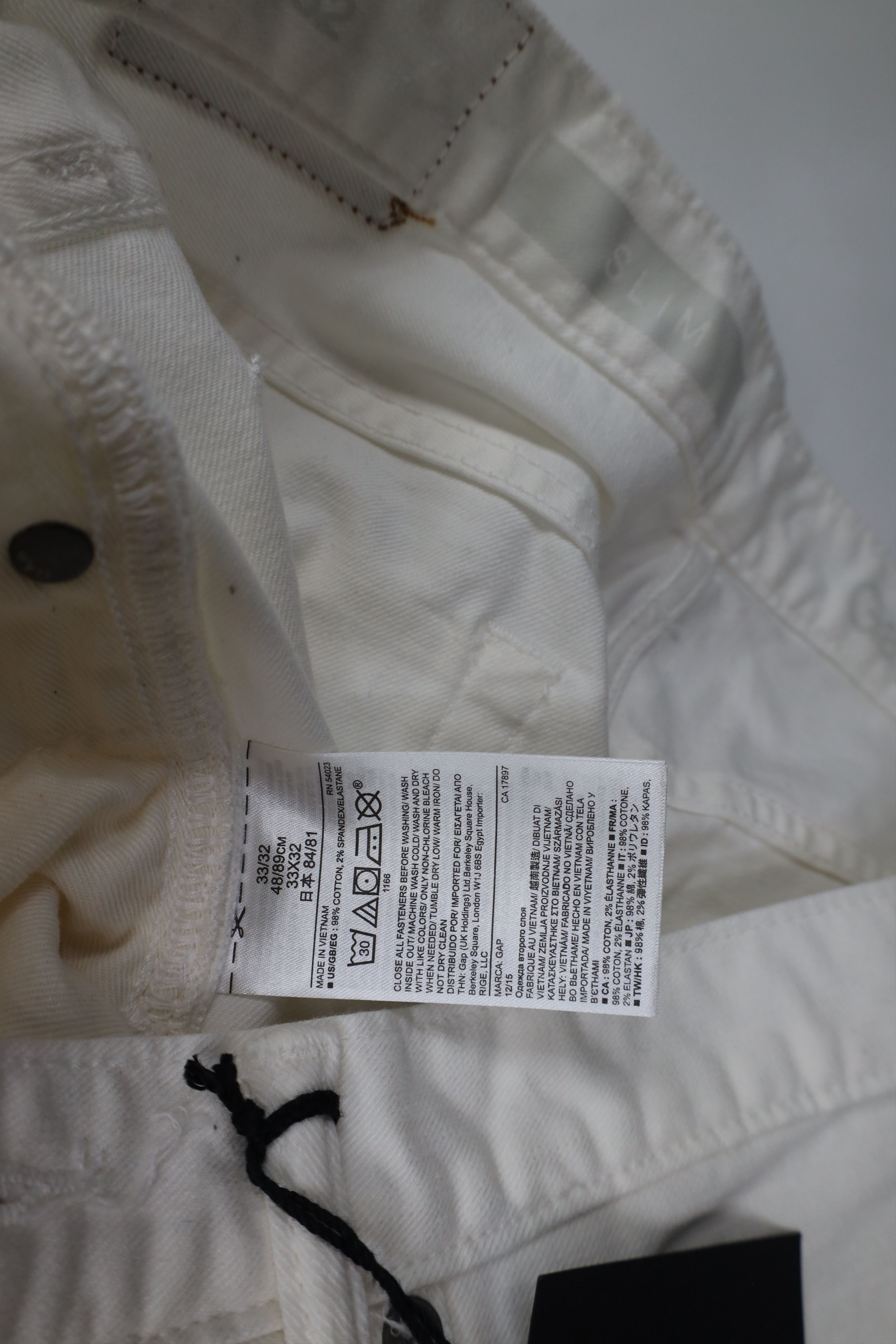 Gap × Vintage Deadstock Vintage Y2K Gap Fit Stretch Denim Jeans White Size US 33 - 11 Thumbnail