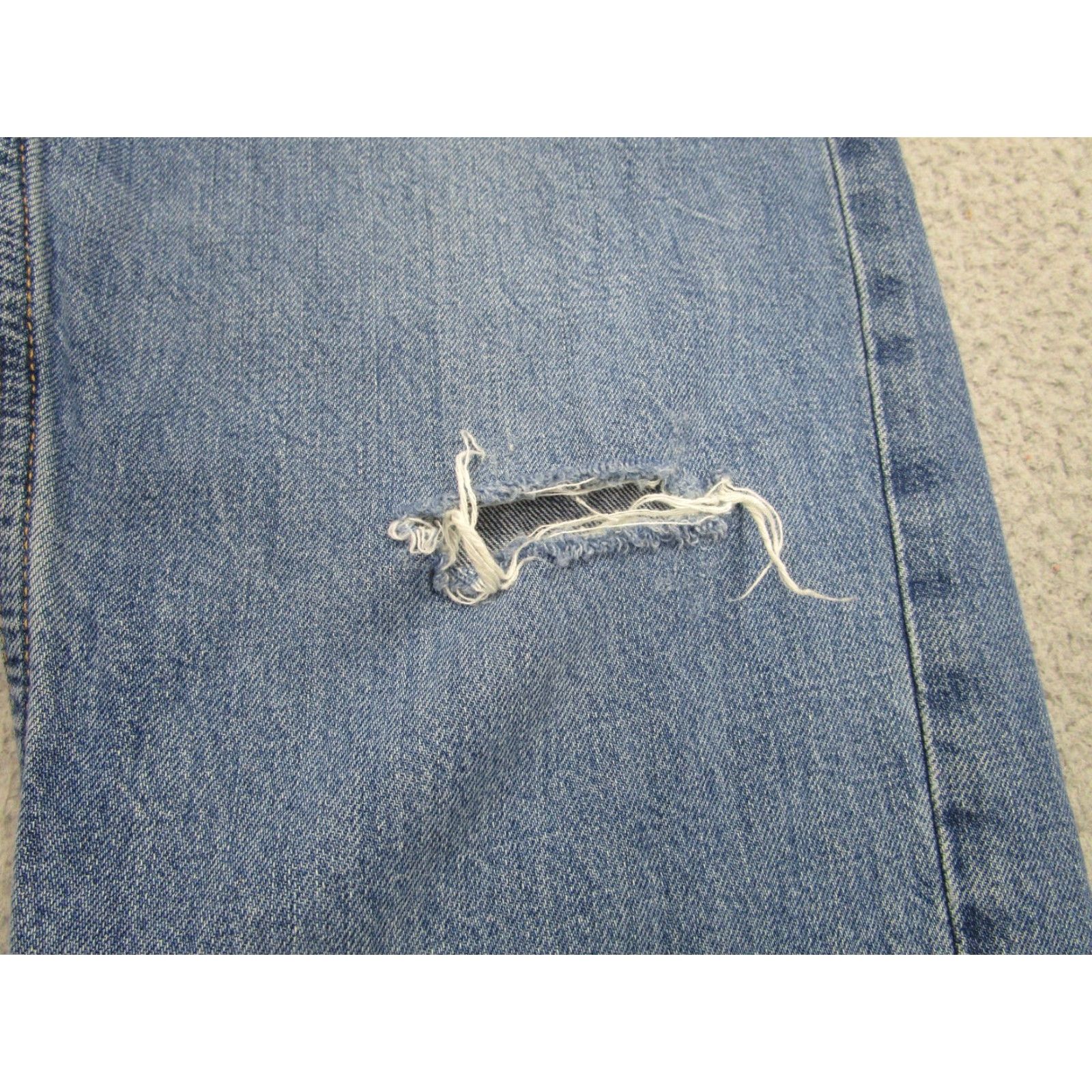 Everlane Everlane Jeans Womens 28 Blue The Summer Slouch High Rise Straight Distressed Size 28" / US 6 / IT 42 - 4 Thumbnail