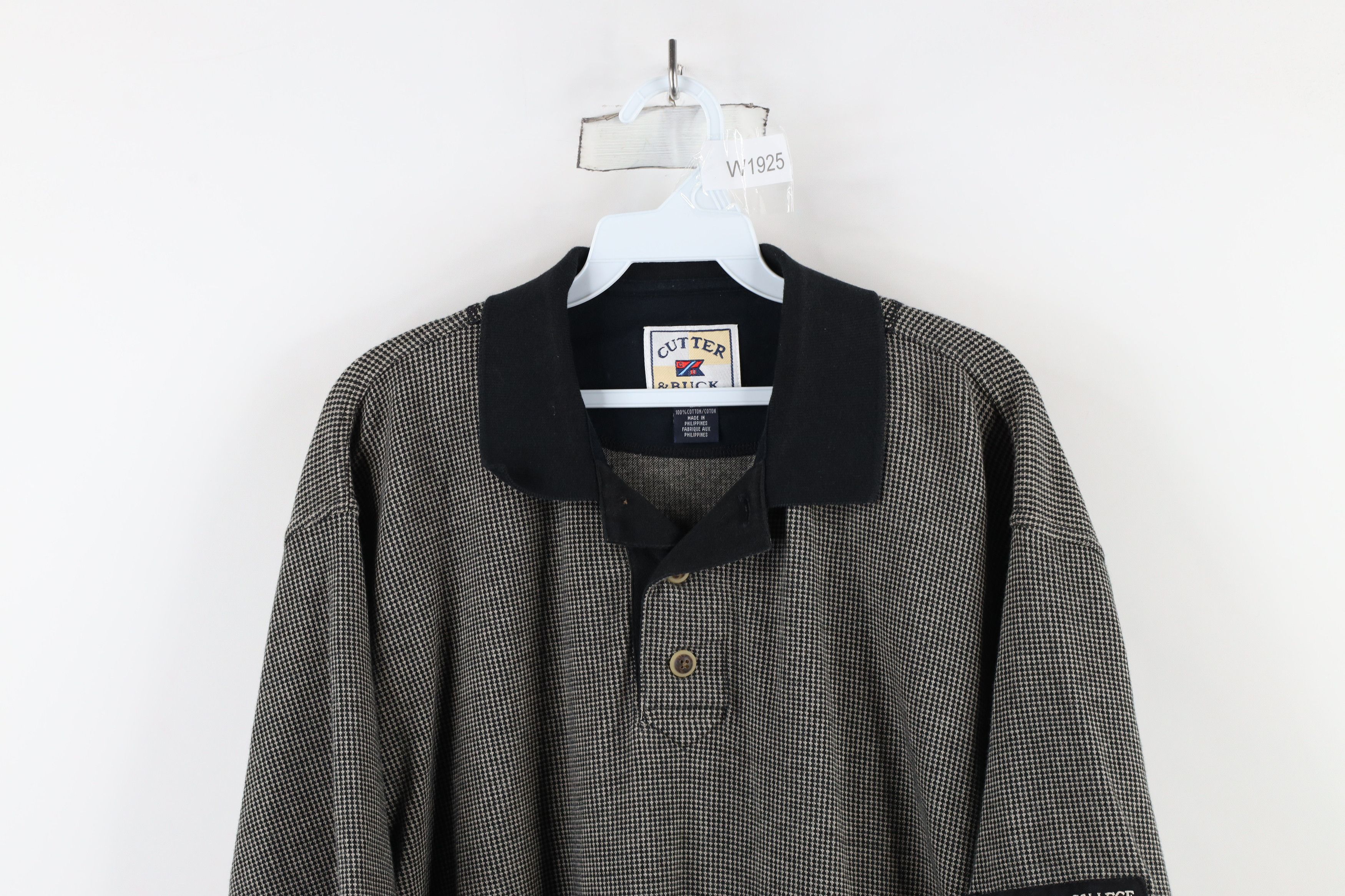 Vintage Vintage 90s Streetwear Houndstooth Collared Golf Polo Shirt Size US L / EU 52-54 / 3 - 2 Thumbnail