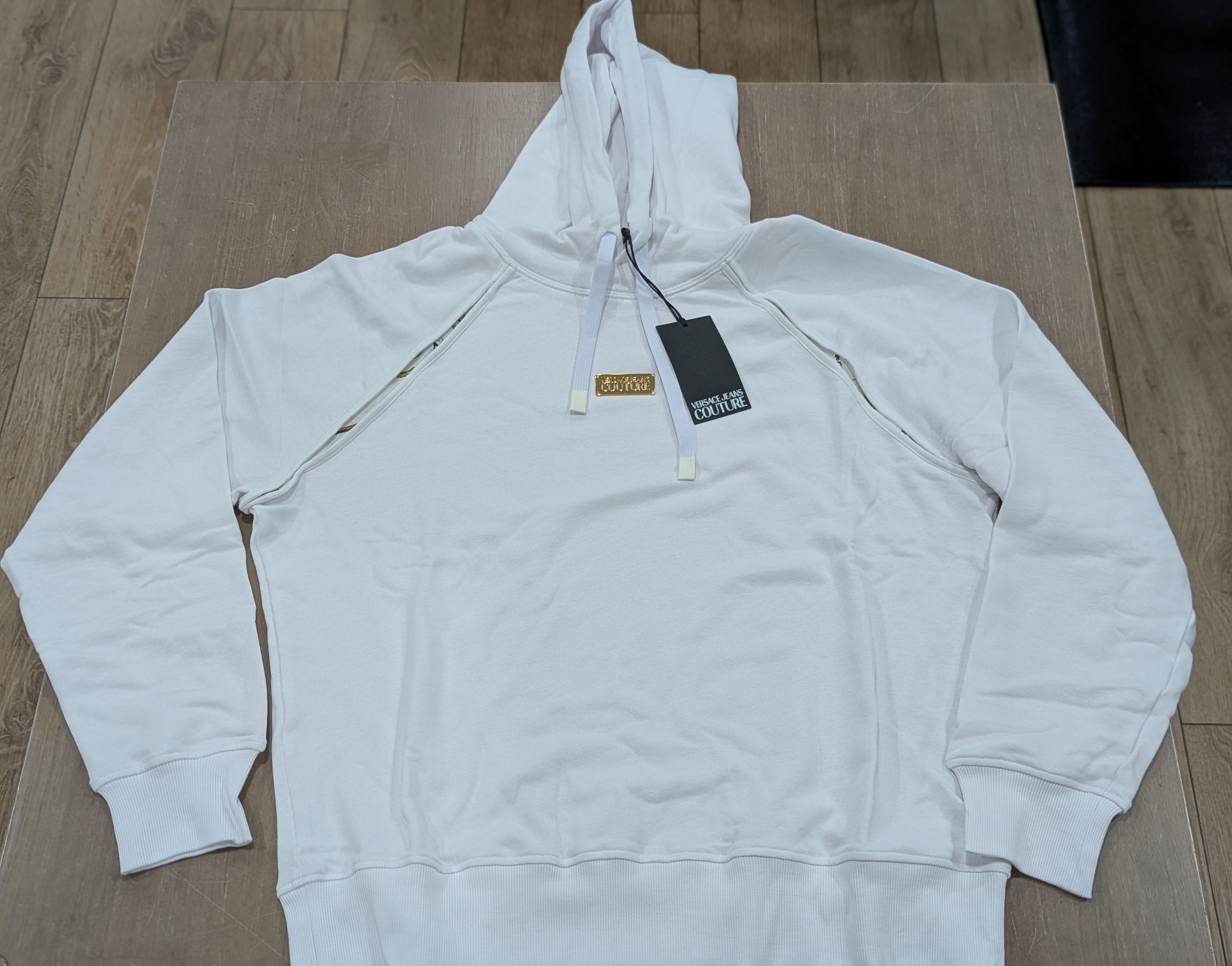 Versace Jeans Couture Versace Jeans Couture Logo Pullover Fleece Hoodie White M Size US M / EU 48-50 / 2 - 1 Thumbnail