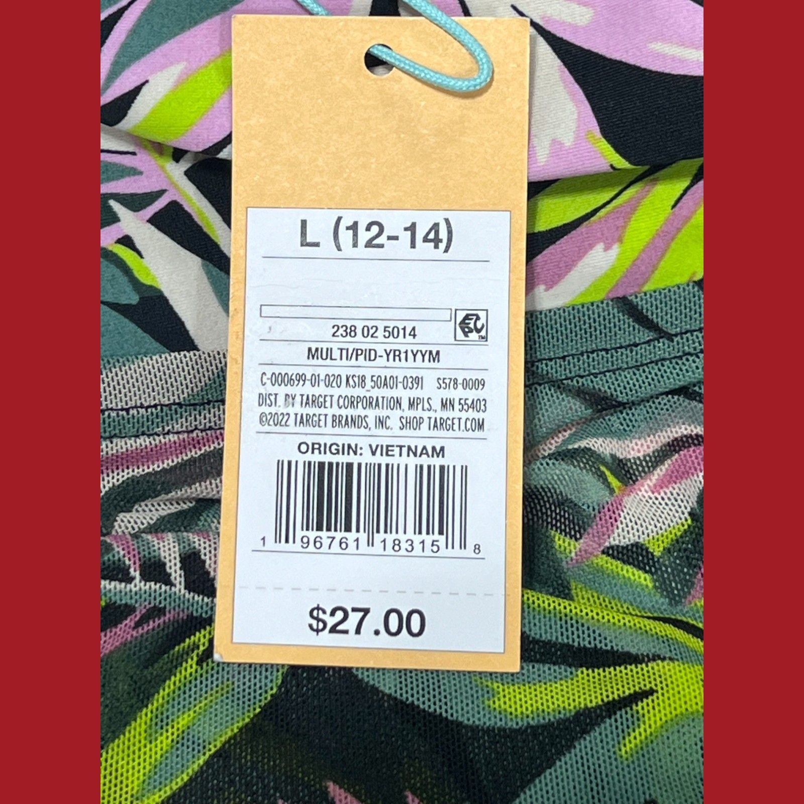 Other Kona Sol -Women's Tropical Leaf Print Flyaway Bandeau Tankin Size ONE SIZE - 7 Thumbnail