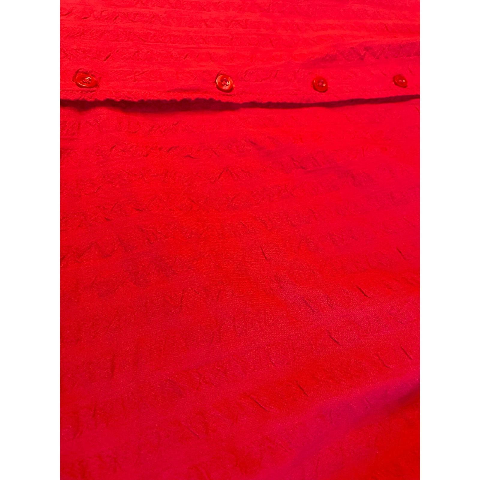 Other Woman Within Cotton Red Textured Roll Tab Button Up Top Lg Size XXL / US 16-18 / IT 52-54 - 5 Thumbnail