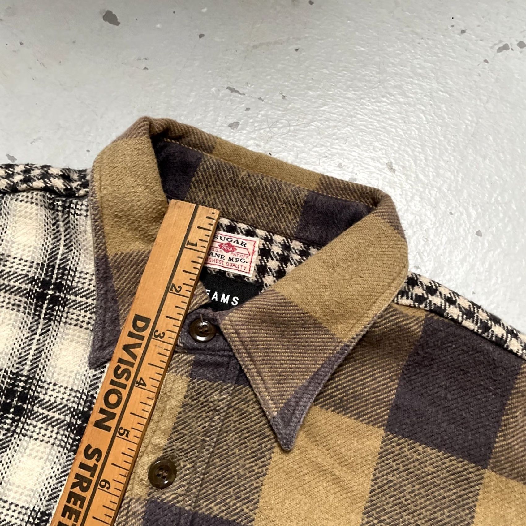 Sugar Cane Beams x Sugar Cane Heavy Cotton Plaid Patchwork Work Shirt - Japan - Unisex - L-XL Size US L / EU 52-54 / 3 - 5 Thumbnail
