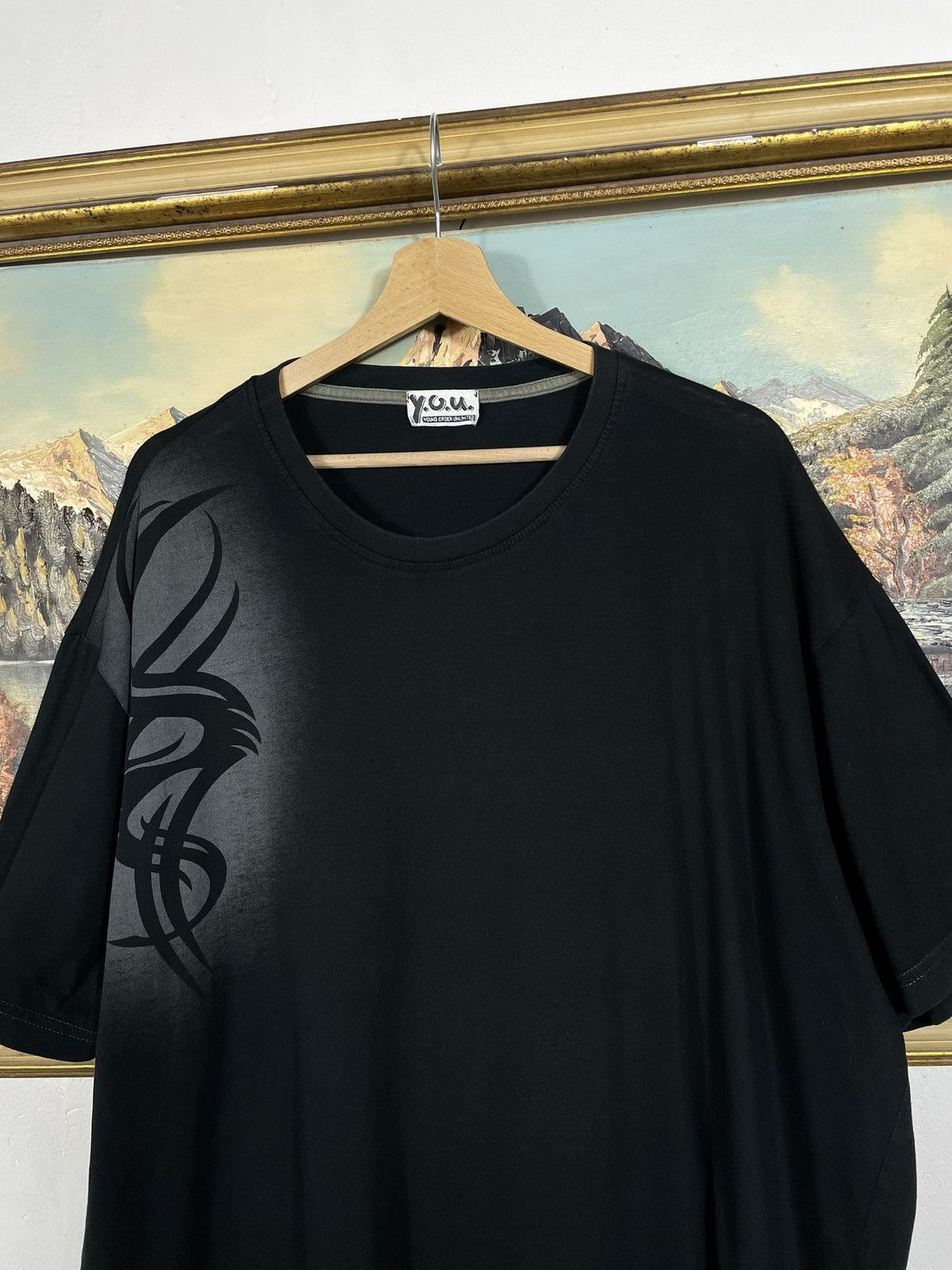 If Six Was Nine Vintage Y2k Black T-shirt Tee Tribal Affliction Avant Garde Size US XXL / EU 58 / 5 - 4 Thumbnail