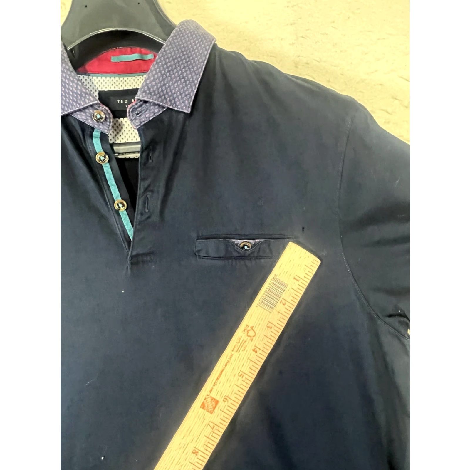 Ted Baker Ted Baker London Polo Shirt Navy Blue Pocket Slim S/M Men Regular 100% Cotton Brand Ted Baker London Polo Shirt Size US S / EU 44-46 / 1 - 6 Thumbnail